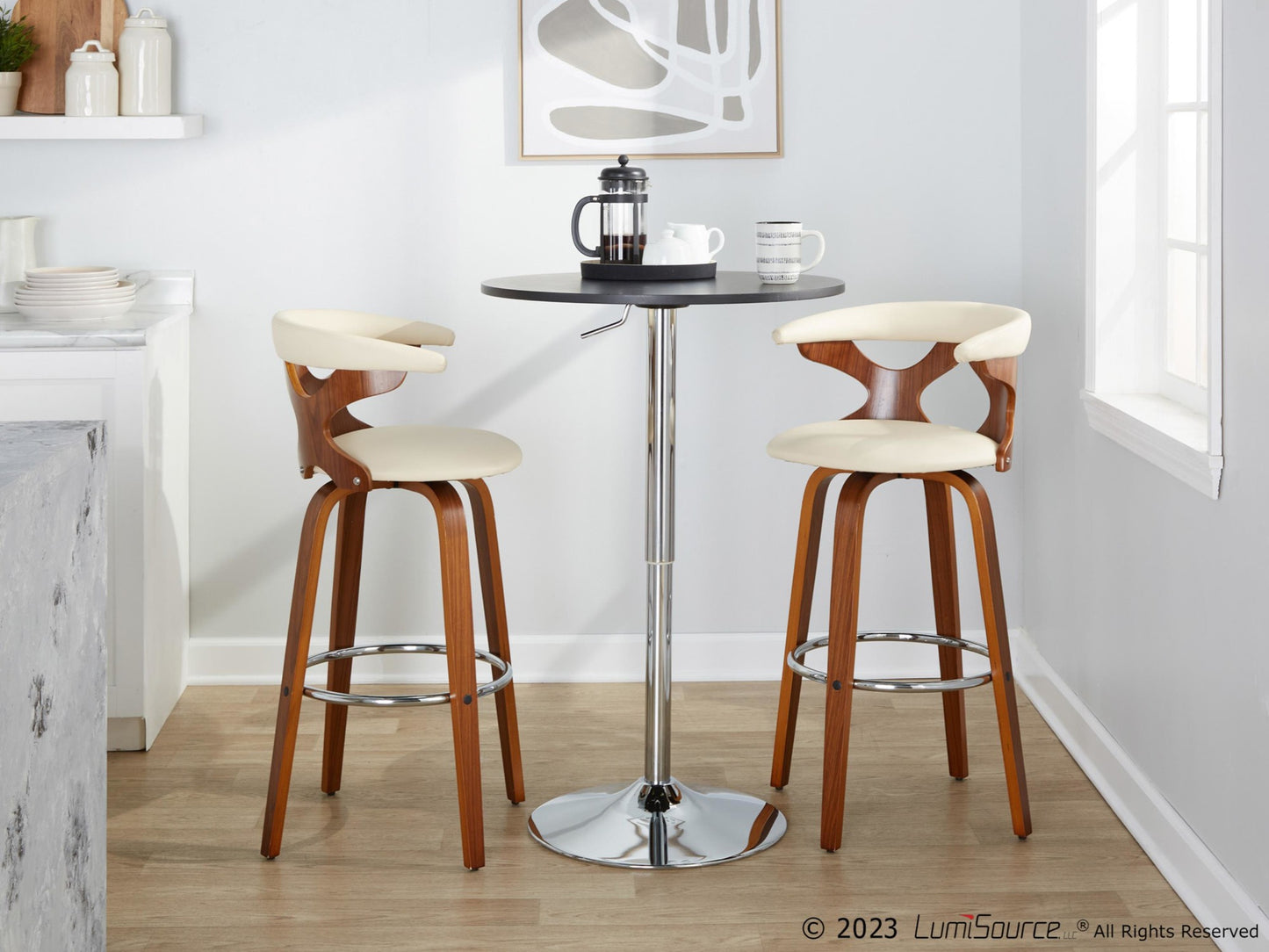 Gardenia 30" Fixed-Height Barstool - Set of 2 By LumiSource - B30-GARDPU-GRTZR2 WLWLCR2 | Bar Stools | Modishstore - 3