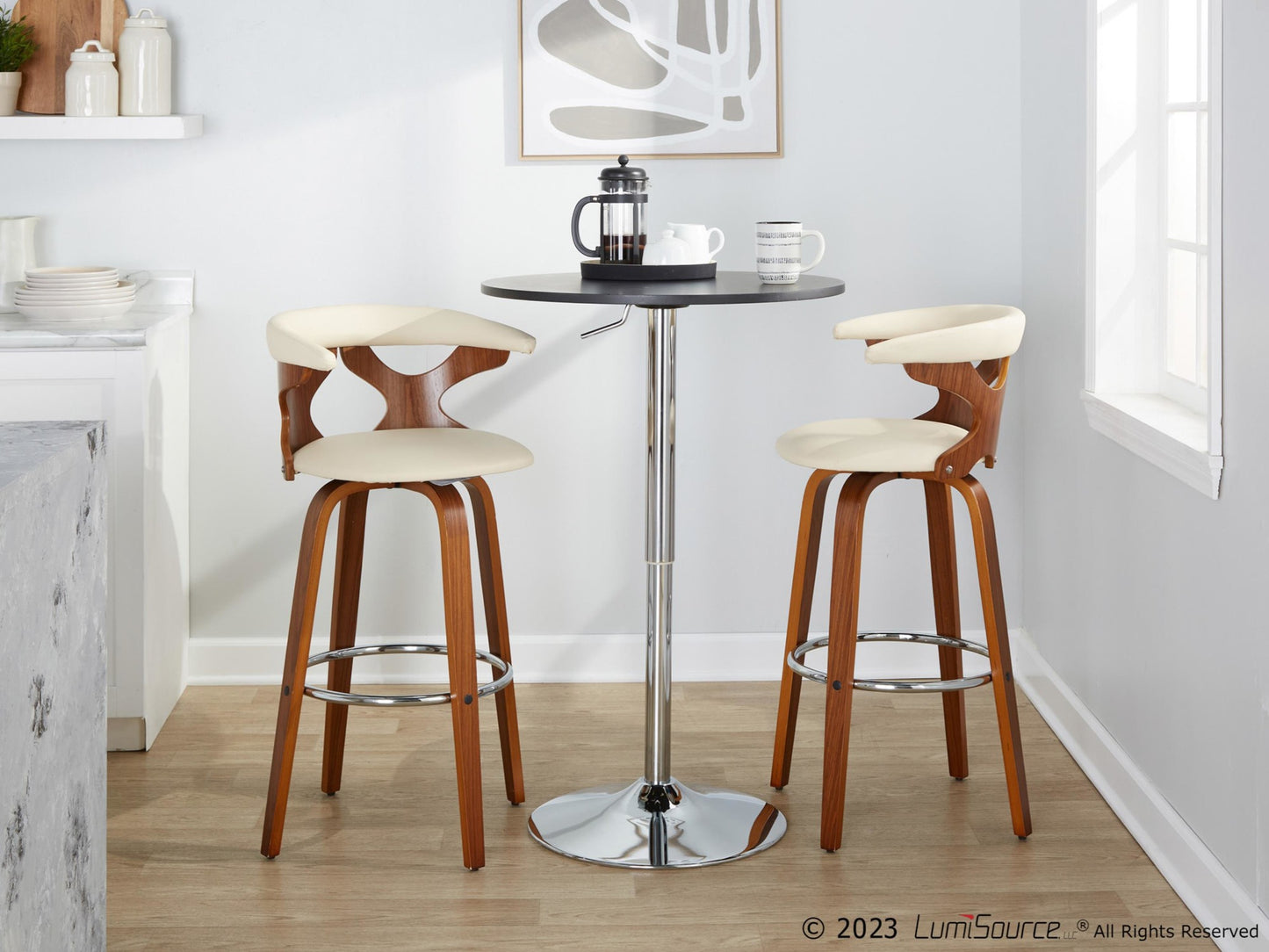 Gardenia 30" Fixed-Height Barstool - Set of 2 By LumiSource - B30-GARDPU-GRTZR2 WLWLCR2 | Bar Stools | Modishstore - 4