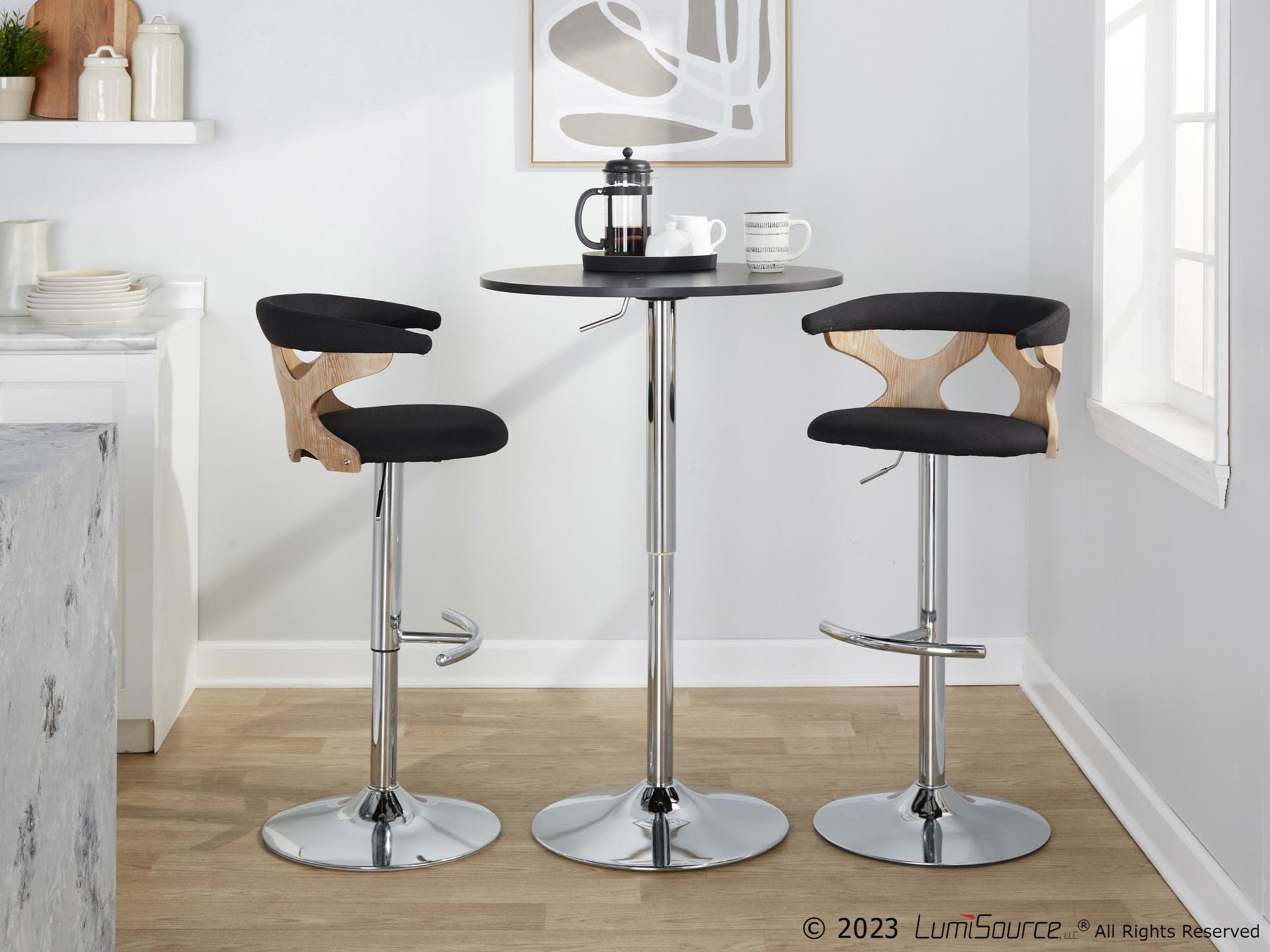 Gardenia Adjustable Barstool - Set of 2 By LumiSource - BS-GARDFB-RT2 CHRWWBU2 | Bar Stools | Modishstore - 11