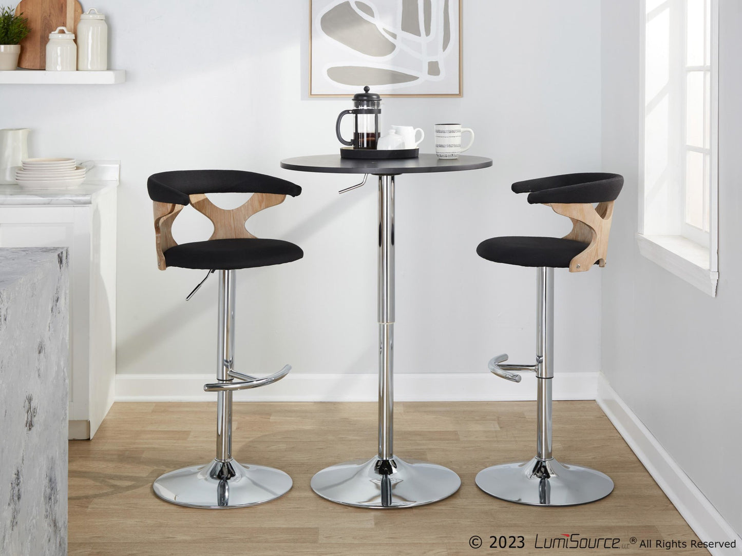 Gardenia Adjustable Barstool - Set of 2 By LumiSource - BS-GARDFB-RT2 CHRWWBU2 | Bar Stools | Modishstore - 12