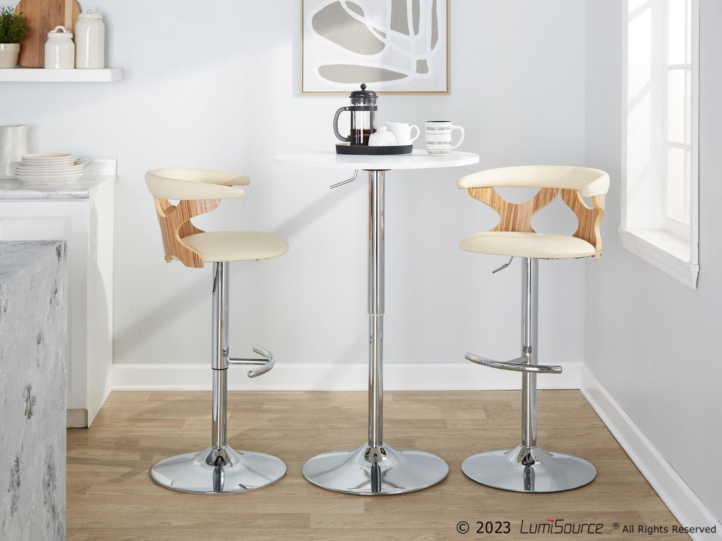 Gardenia Adjustable Barstool - Set of 2 By LumiSource - BS-GARDPU-RT2 CHRNACR2 | Bar Stools | Modishstore - 32