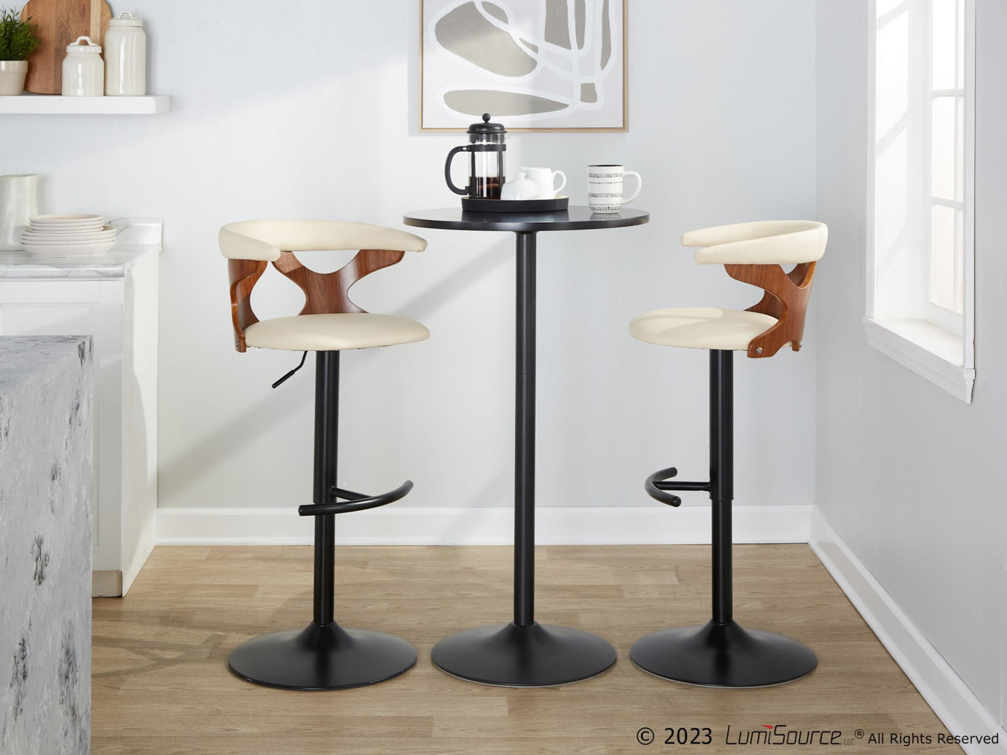 Gardenia Adjustable Barstool - Set of 2 By LumiSource - BS-GARDPU-RT2 CHRNACR2 | Bar Stools | Modishstore - 12