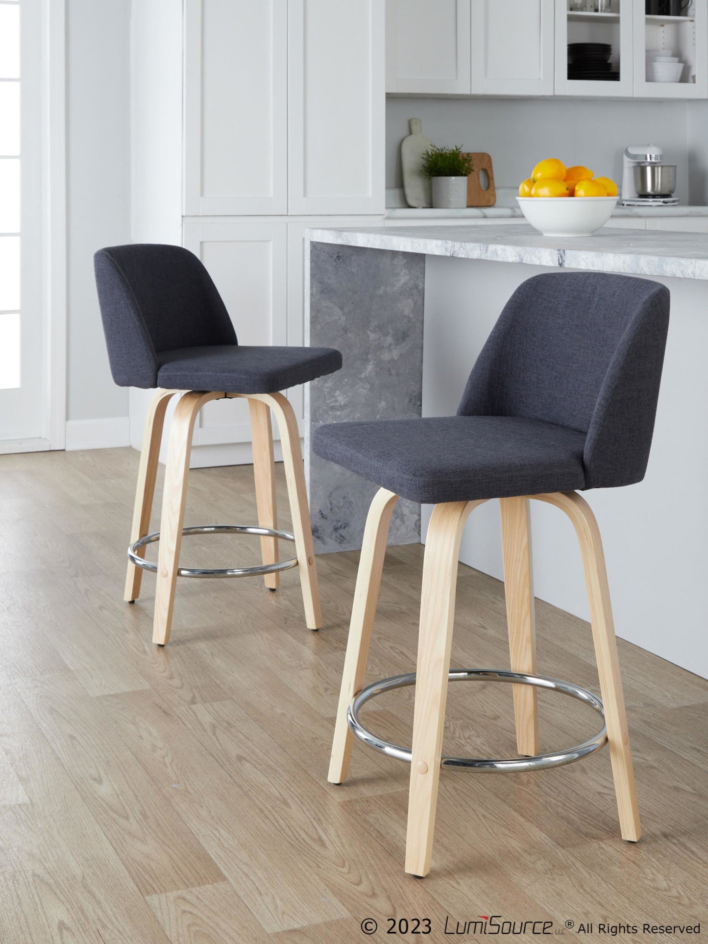 Toriano 24" Fixed-Height Counter Stool - Set of 2 By LumiSource - B24-TRNOPU-GRTZQ2 NABK2 | Counter Stools | Modishstore - 11