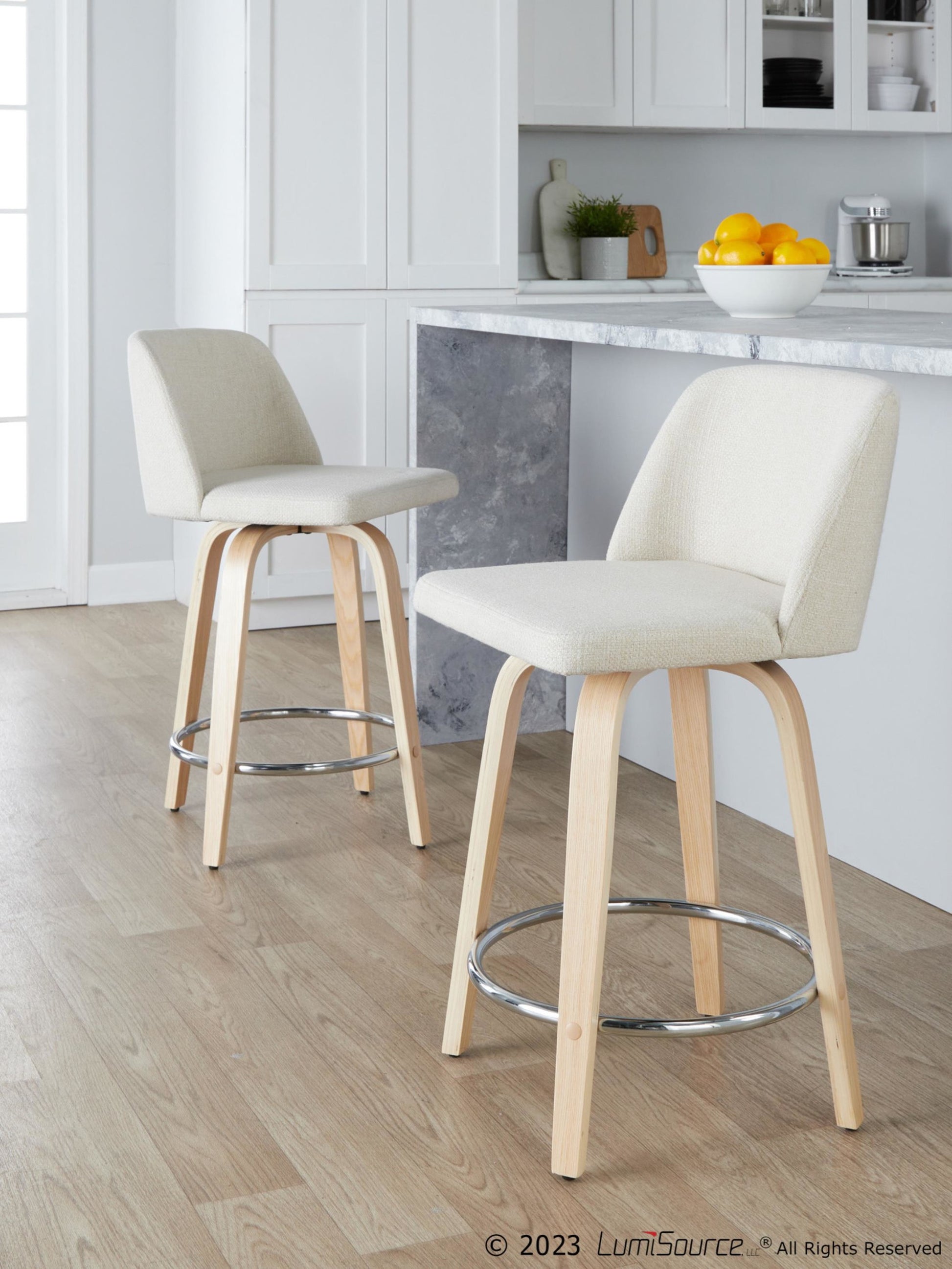 Toriano 24" Fixed-Height Counter Stool - Set of 2 By LumiSource - B24-TRNOPU-GRTZQ2 NABK2 | Counter Stools | Modishstore - 41