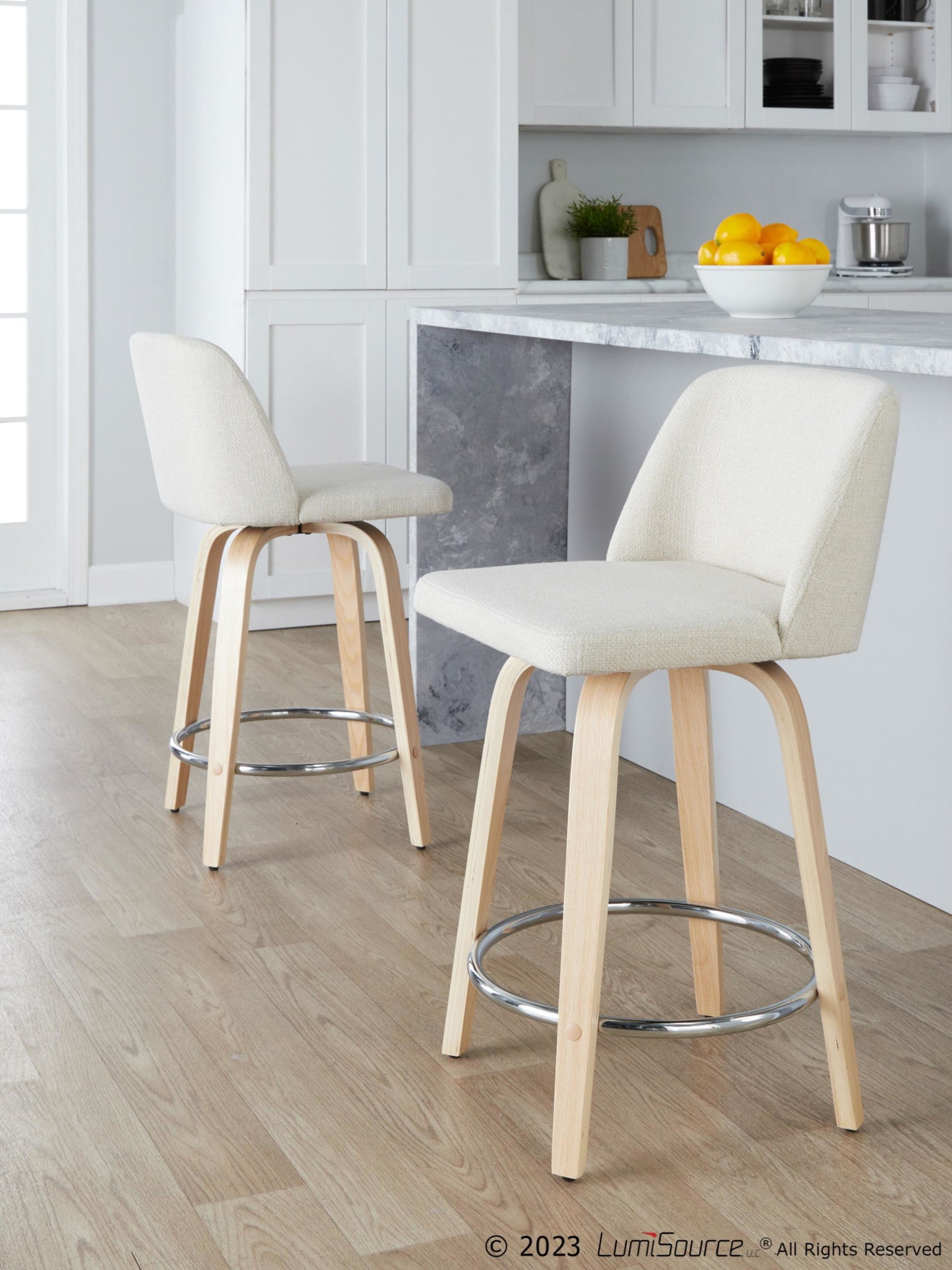 Toriano 24" Fixed-Height Counter Stool - Set of 2 By LumiSource - B24-TRNOPU-GRTZQ2 NABK2 | Counter Stools | Modishstore - 42