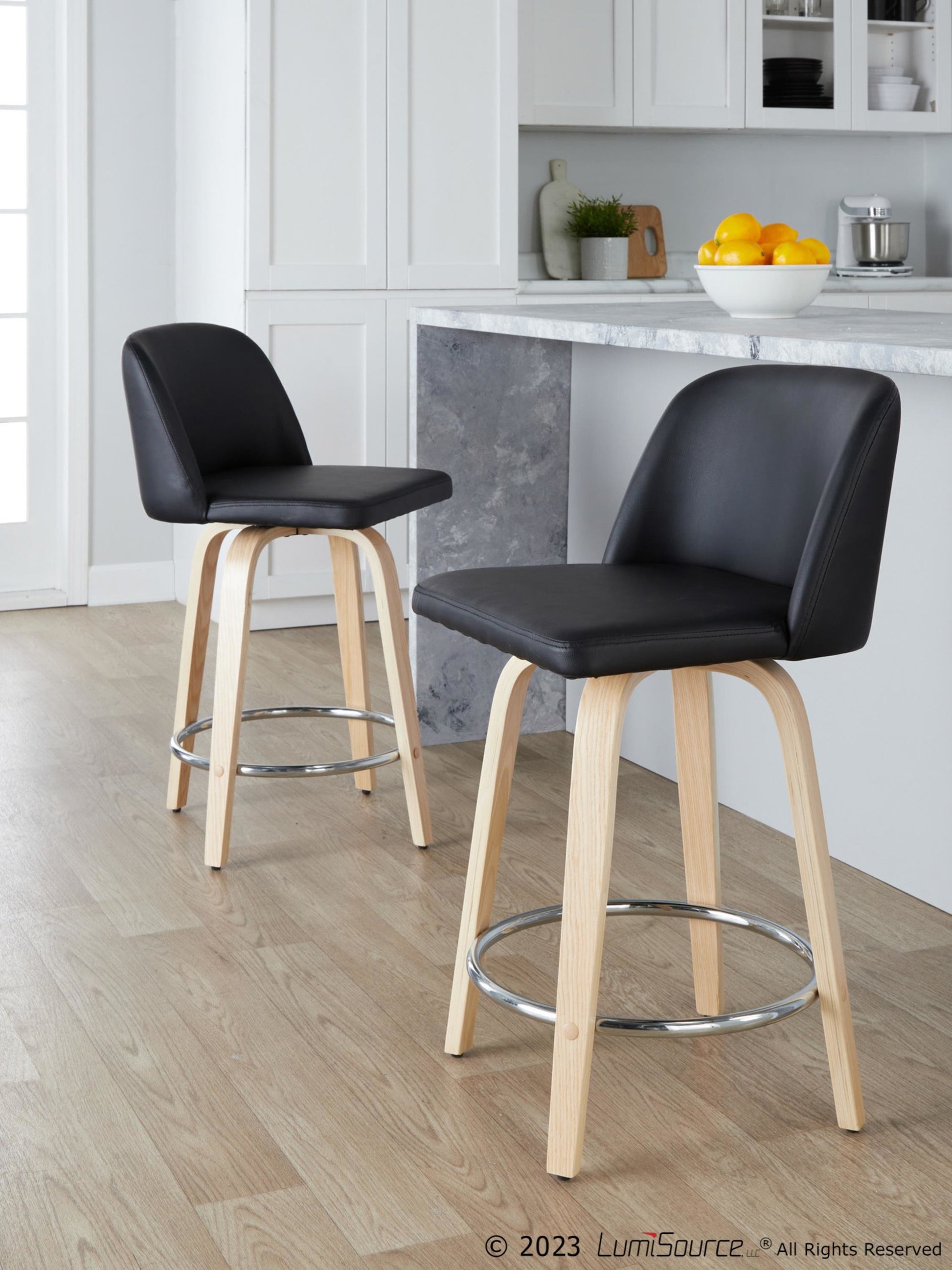 Toriano 26" Fixed-Height Counter Stool - Set of 2 By LumiSource - B26-TRNOPU-GRTZR2 NABK2 | Counter Stools | Modishstore