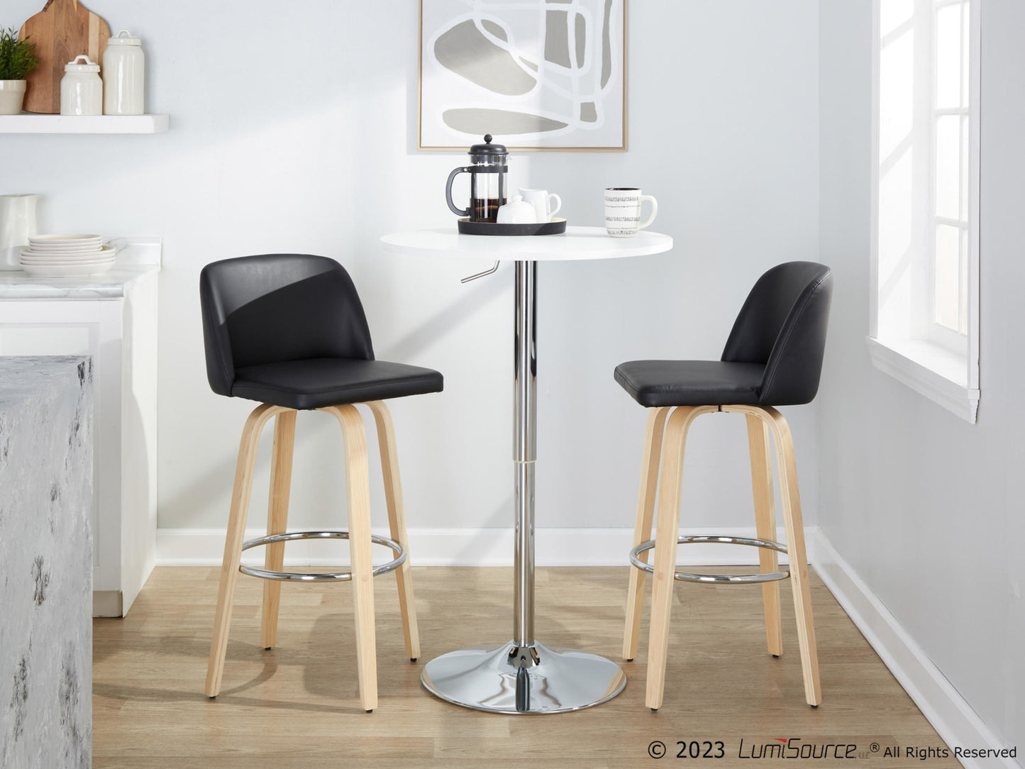 Toriano 30" Fixed-Height Barstool - Set of 2 By LumiSource - B30-TRNOPU-GRTZR2 NABK2 | Bar Stools | Modishstore - 4