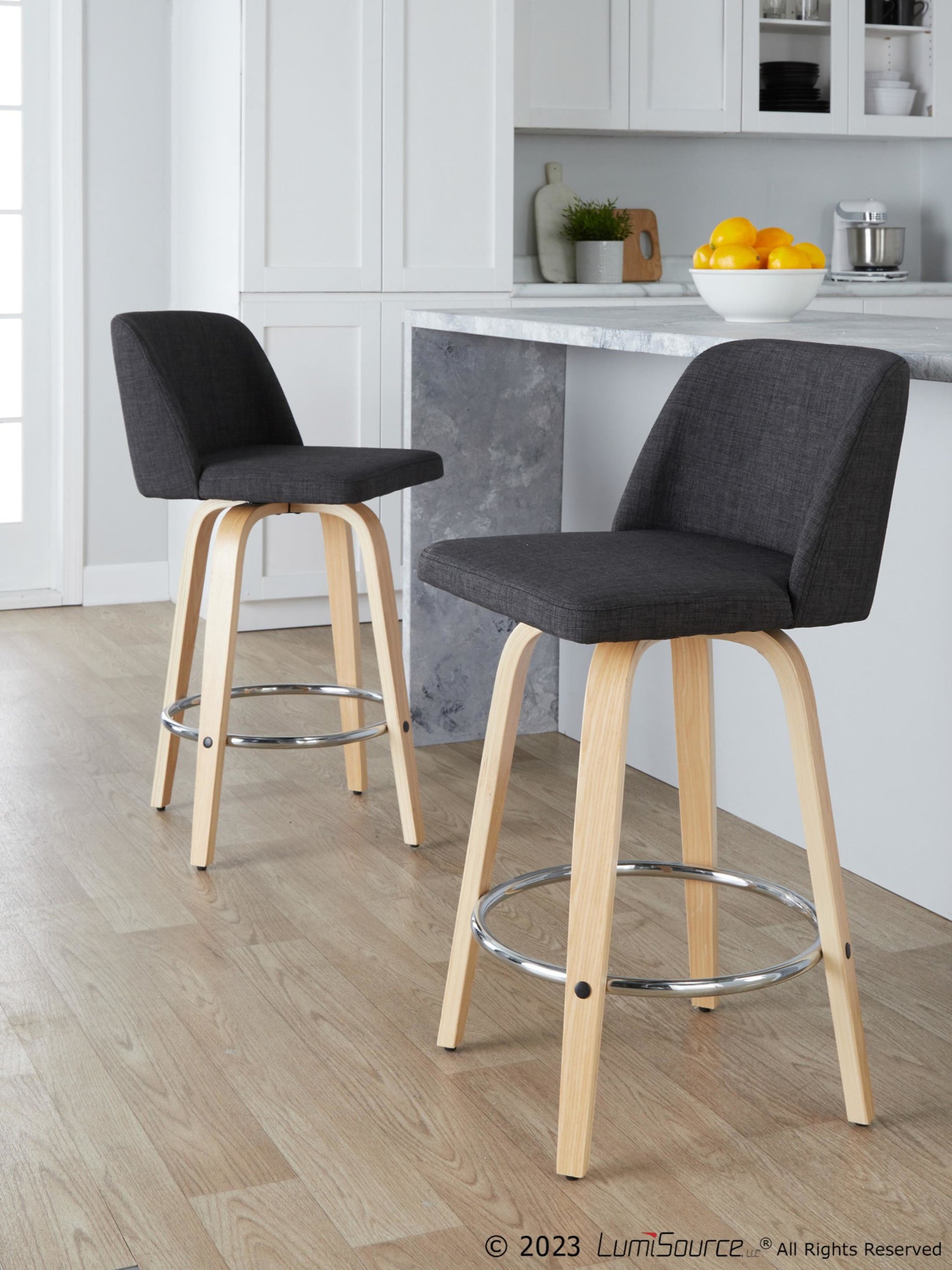 Toriano 26" Fixed-Height Counter Stool - Set of 2 By LumiSource - B26-TRNOFB-GRTZR2 NABU2 | Counter Stools | Modishstore - 12