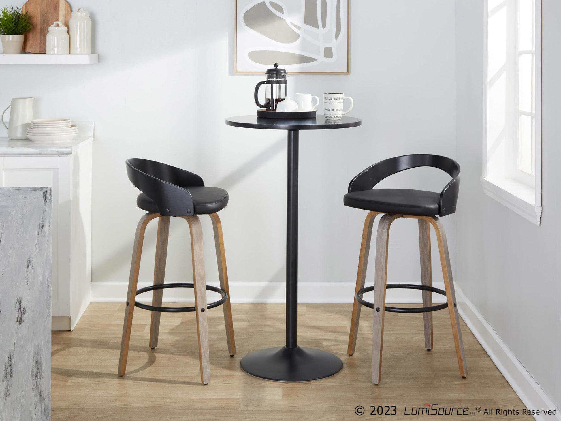 Grotto 30" Fixed-Height Barstool - Set of 2 By LumiSource - B30-GROTTOPU-GRTZR2 NANABN2 | Bar Stools | Modishstore - 33