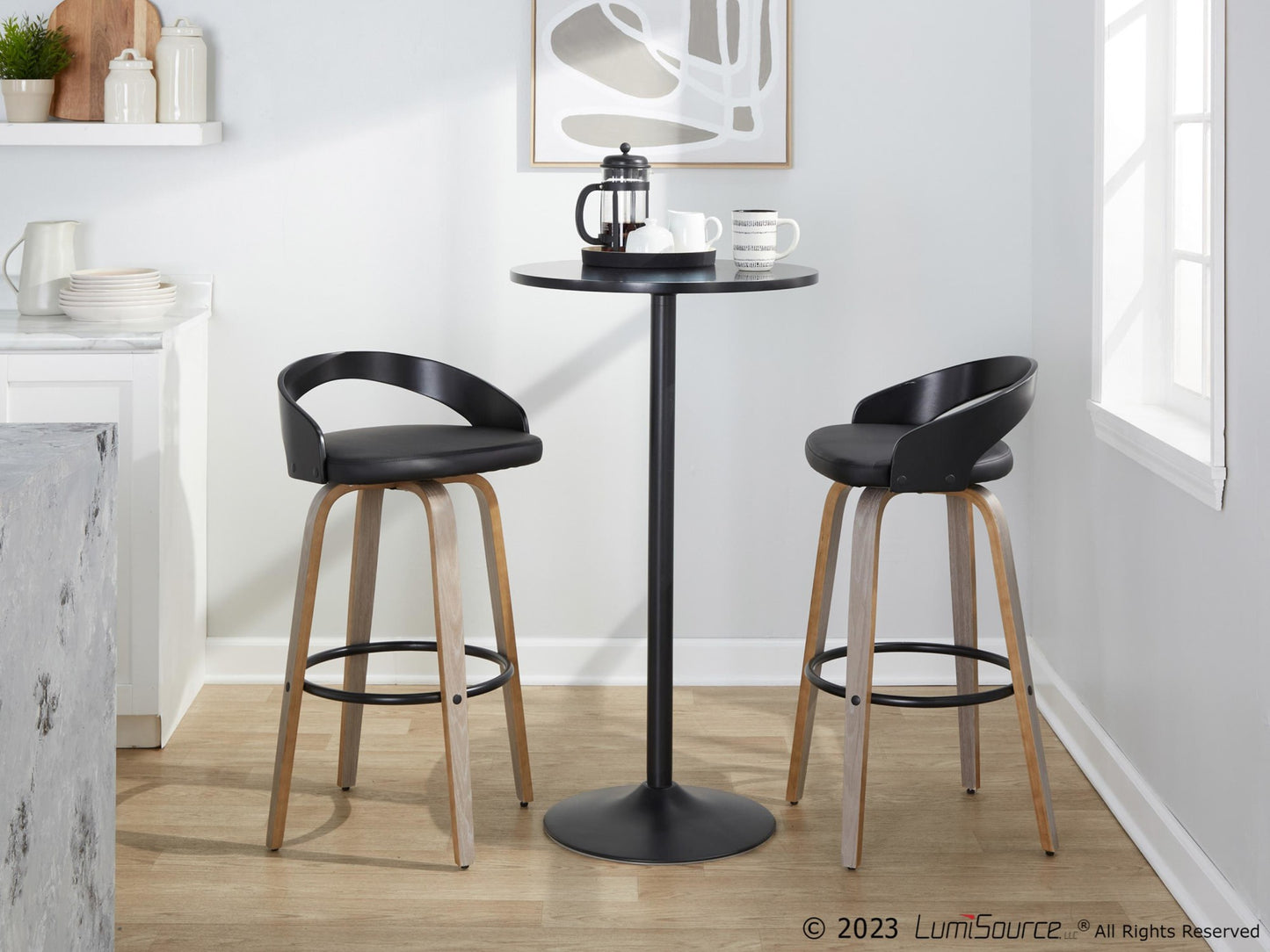 Grotto 30" Fixed-Height Barstool - Set of 2 By LumiSource - B30-GROTTOPU-GRTZR2 NANABN2 | Bar Stools | Modishstore - 34