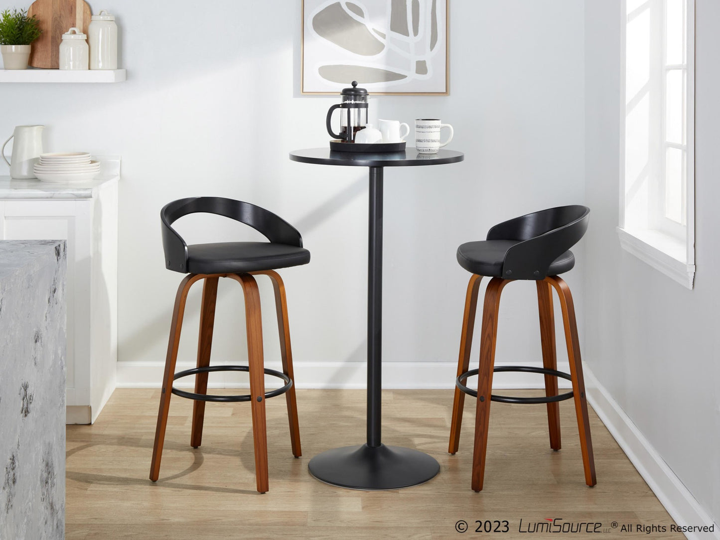 Grotto 30" Fixed-Height Barstool - Set of 2 By LumiSource - B30-GROTTOPU-GRTZR2 NANABN2 | Bar Stools | Modishstore - 41