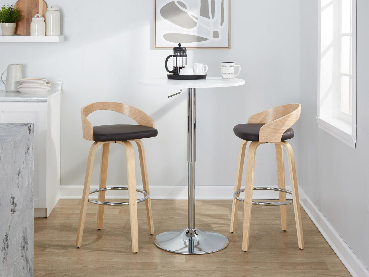 Grotto 30" Fixed-Height Barstool - Set of 2 By LumiSource - B30-GROTTOPU-GRTZR2 NANABN2 | Bar Stools | Modishstore - 2