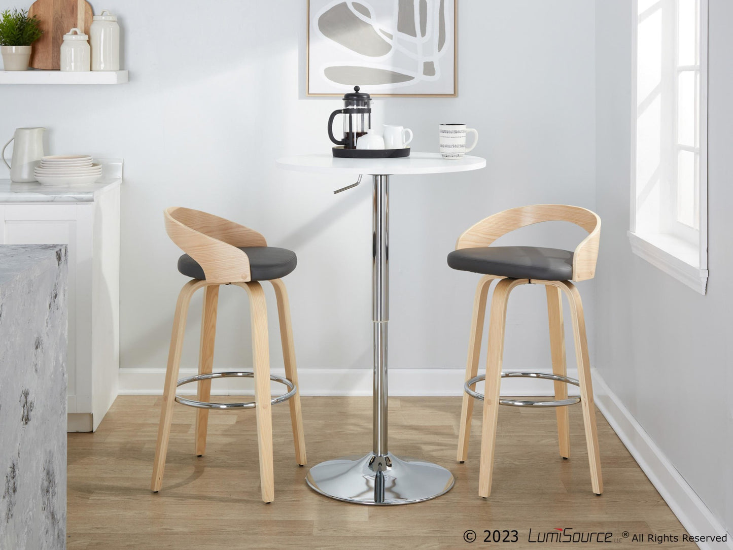 Grotto 30" Fixed-Height Barstool - Set of 2 By LumiSource - B30-GROTTOPU-GRTZR2 NANABN2 | Bar Stools | Modishstore - 11