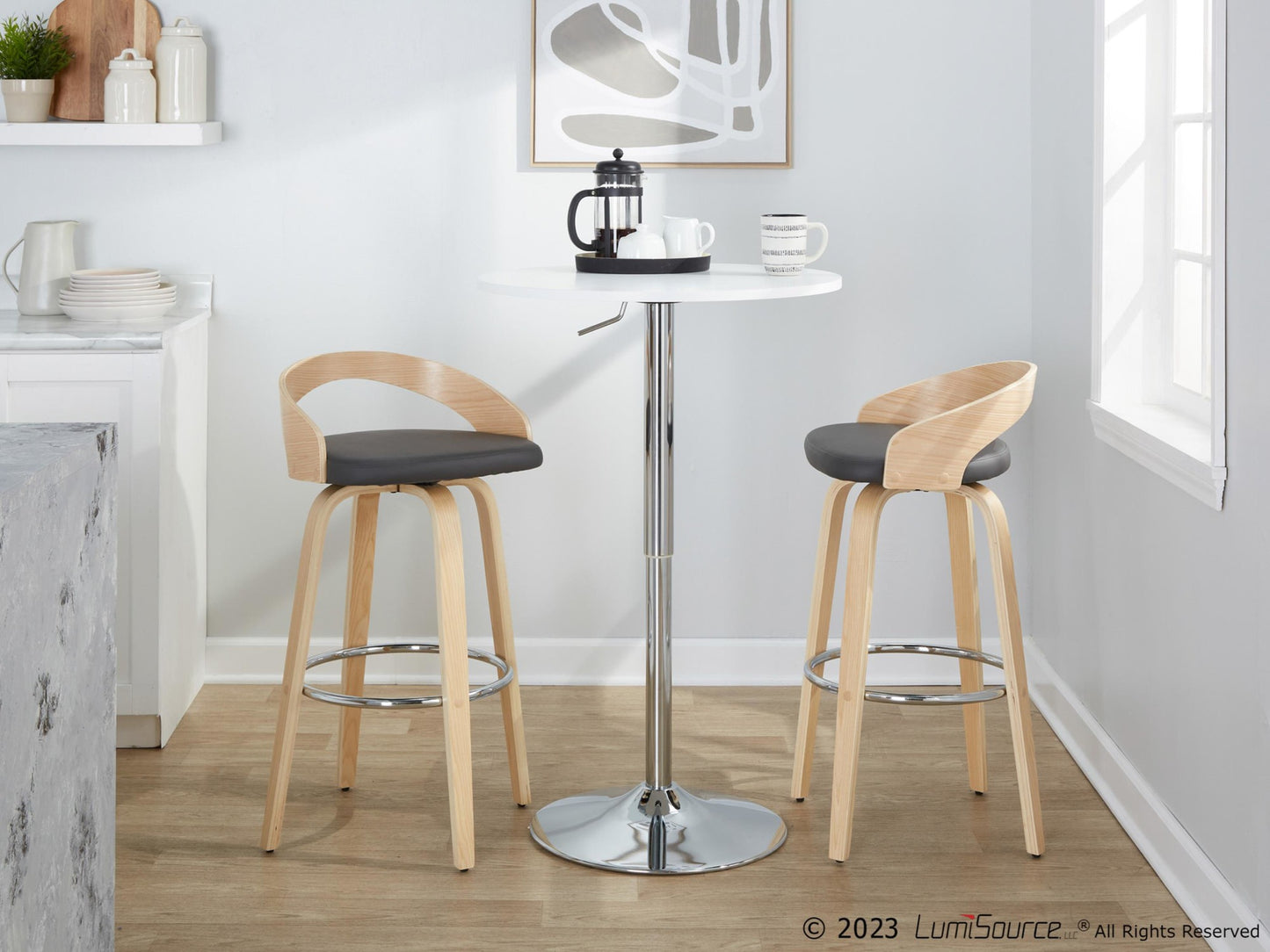 Grotto 30" Fixed-Height Barstool - Set of 2 By LumiSource - B30-GROTTOPU-GRTZR2 NANABN2 | Bar Stools | Modishstore - 12