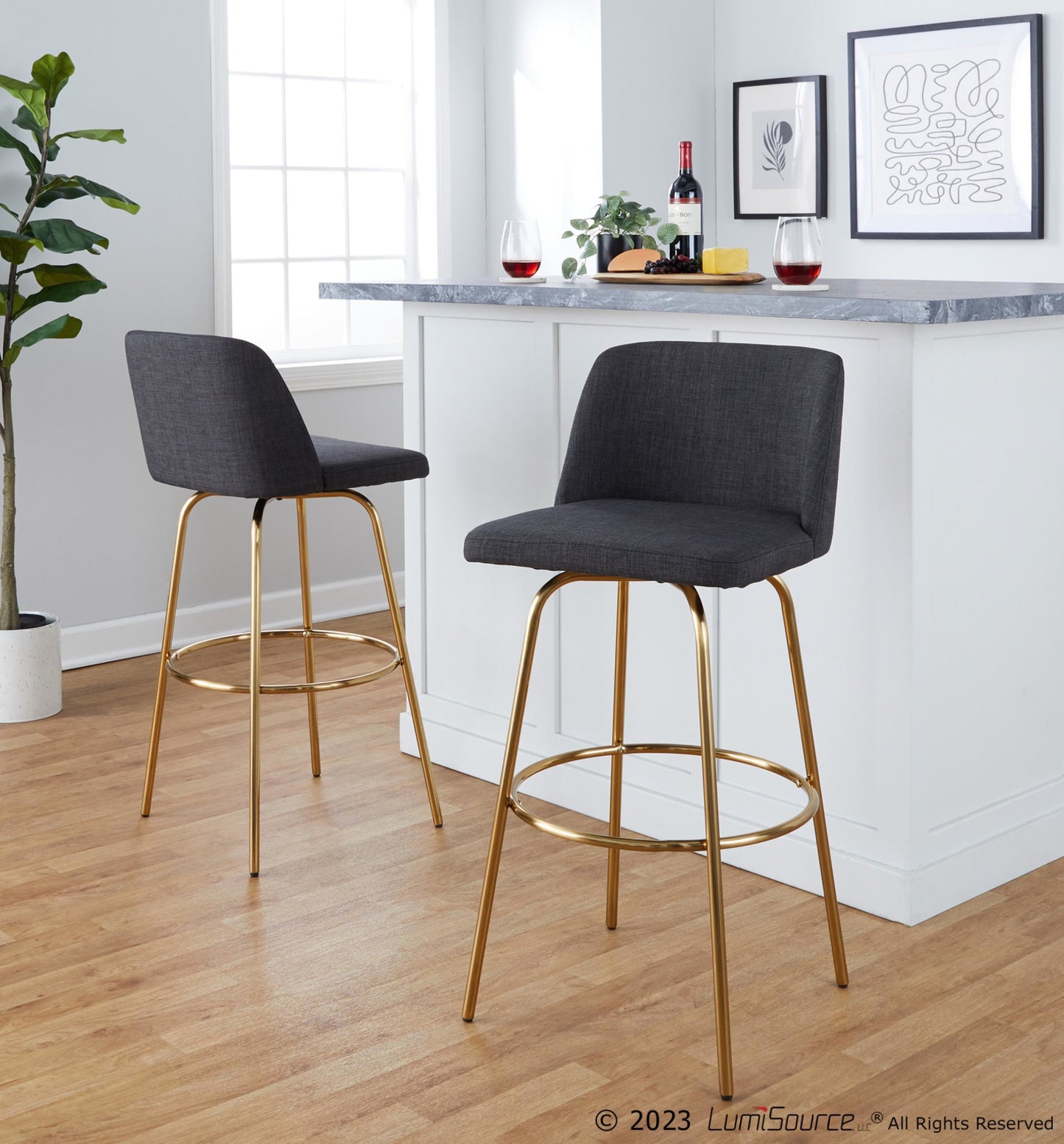 Toriano 30" Fixed-Height Barstool - Set of 2 By LumiSource - B30-TRNOFB-CLARZG2 AUBU2 | Bar Stools | Modishstore - 12