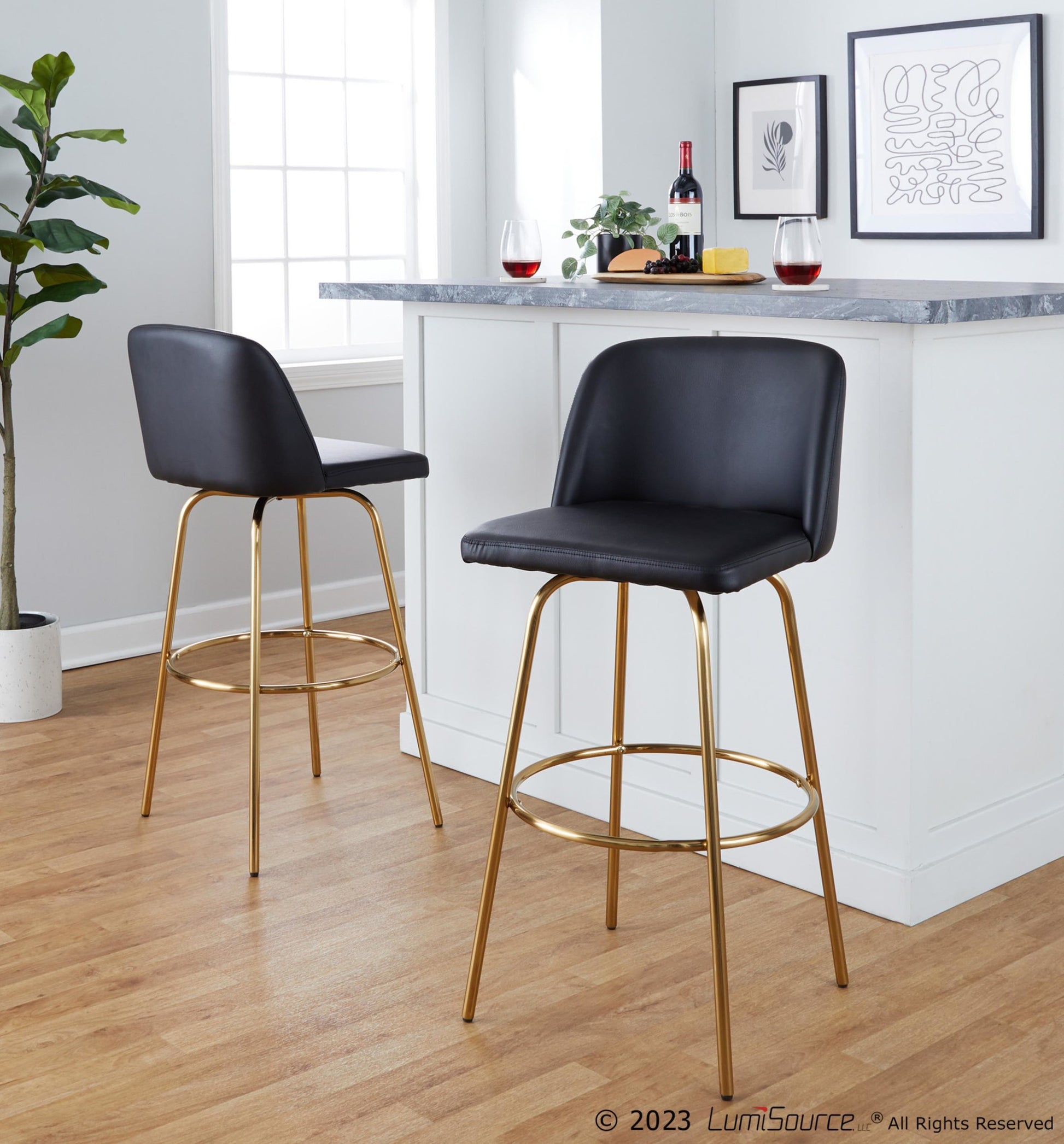 Toriano 30" Fixed-Height Barstool - Set of 2 By LumiSource - B30-TRNOFB-CLARZG2 AUBU2 | Bar Stools | Modishstore - 31