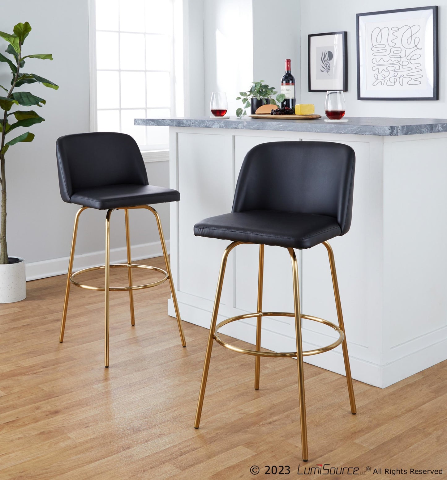 Toriano 30" Fixed-Height Barstool - Set of 2 By LumiSource - B30-TRNOFB-CLARZG2 AUBU2 | Bar Stools | Modishstore - 32