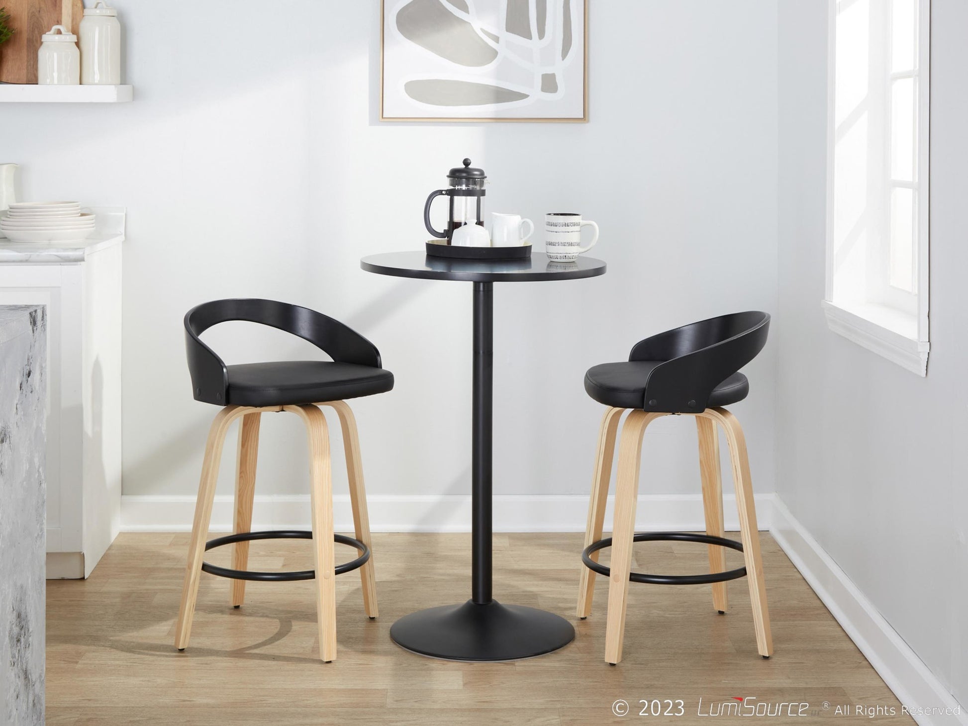 Grotto 26" Fixed-Height Counter Stool - Set of 2 By LumiSource - B26-GROTTOPU-GRTZQ2 NABKBK2 | Counter Stools | Modishstore - 4