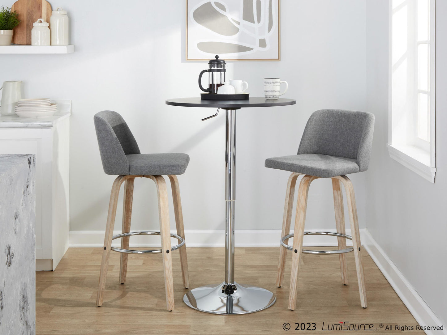 Toriano 30" Fixed-Height Barstool - Set of 2 By LumiSource - B30-TRNOFB-GRTZR2 WWBU2 | Bar Stools | Modishstore - 22