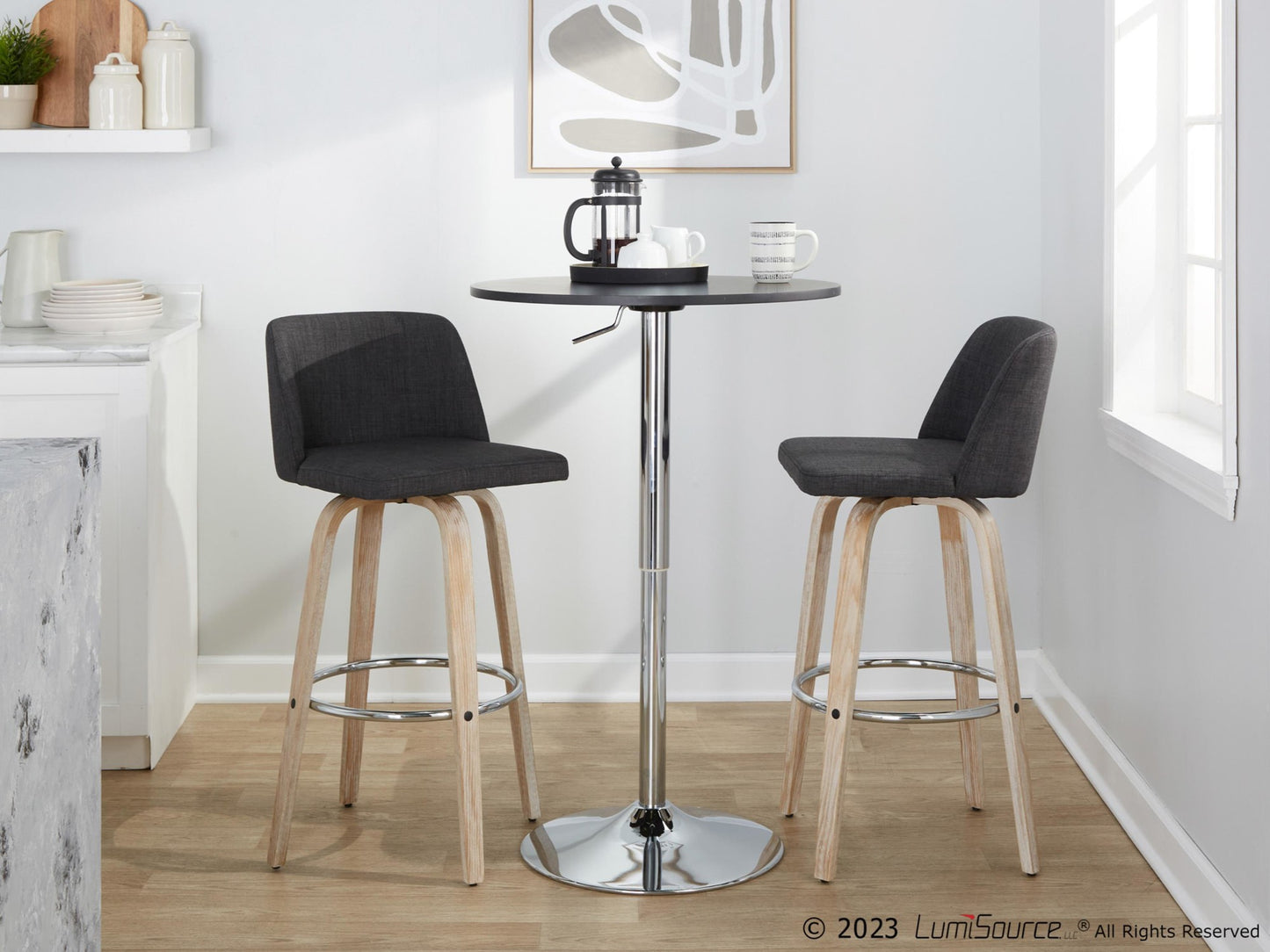 Toriano 30" Fixed-Height Barstool - Set of 2 By LumiSource - B30-TRNOFB-GRTZR2 WWBU2 | Bar Stools | Modishstore - 11