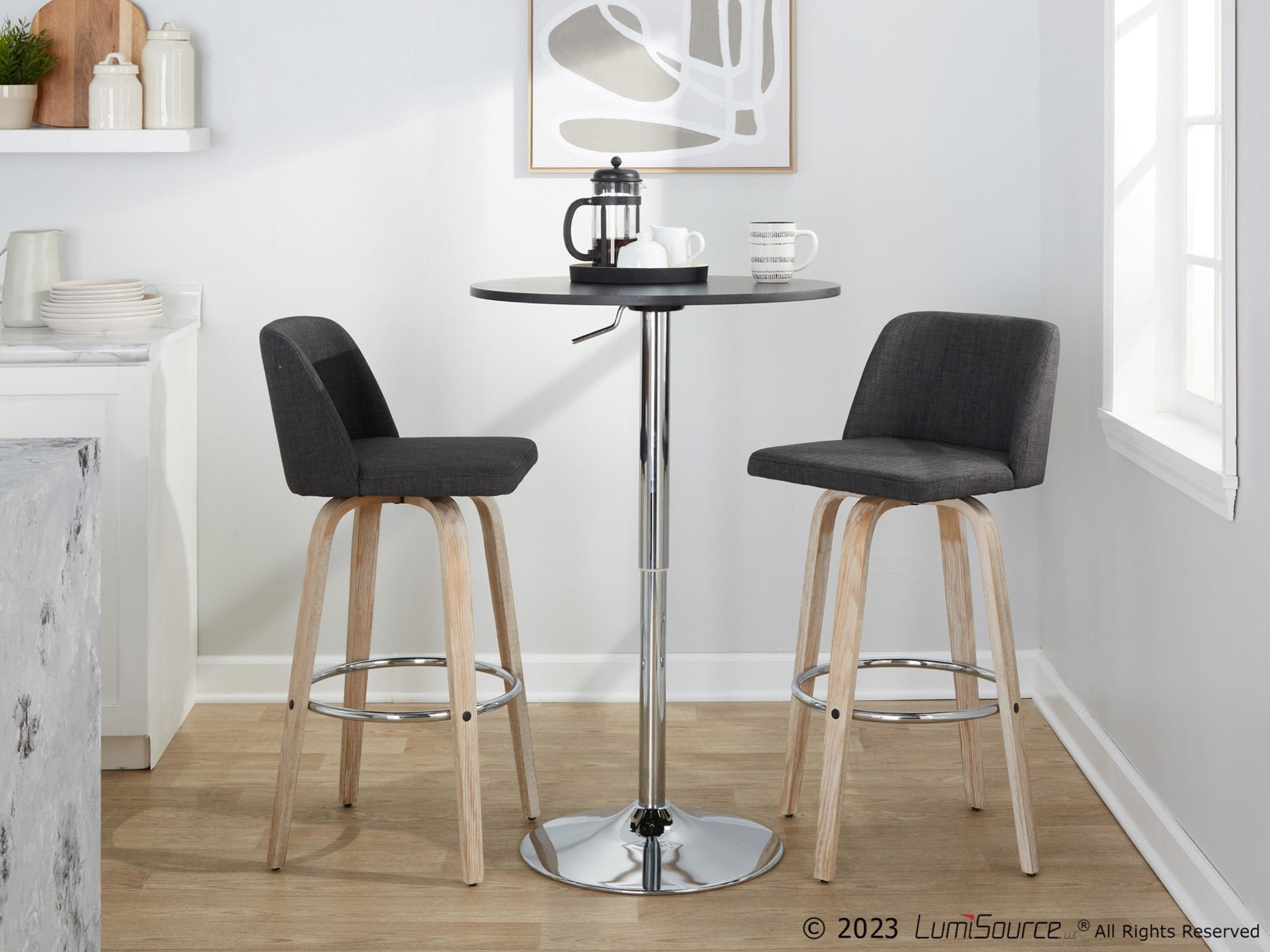 Toriano 30" Fixed-Height Barstool - Set of 2 By LumiSource - B30-TRNOFB-GRTZR2 WWBU2 | Bar Stools | Modishstore - 12