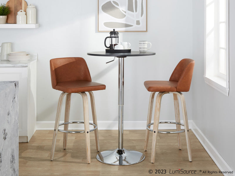 Toriano 30" Fixed-Height Barstool - Set of 2 By LumiSource - B30-TRNOPU-GRTZR2 WWBK2 | Bar Stools | Modishstore - 11