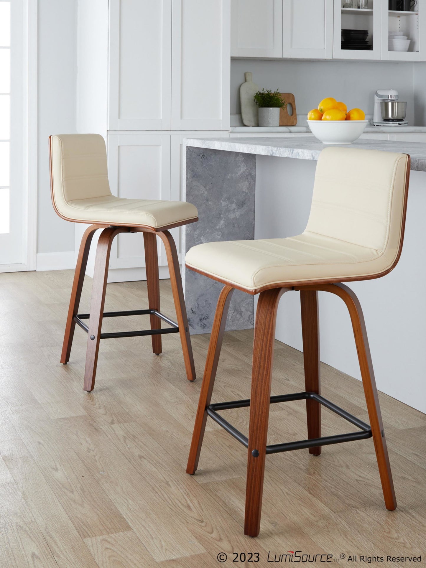 Vasari 30" Fixed-Height Barstool - Set of 2 By LumiSource - B30-VSRPU-GRTZX2 WLWLBK2 | Bar Stools | Modishstore - 13