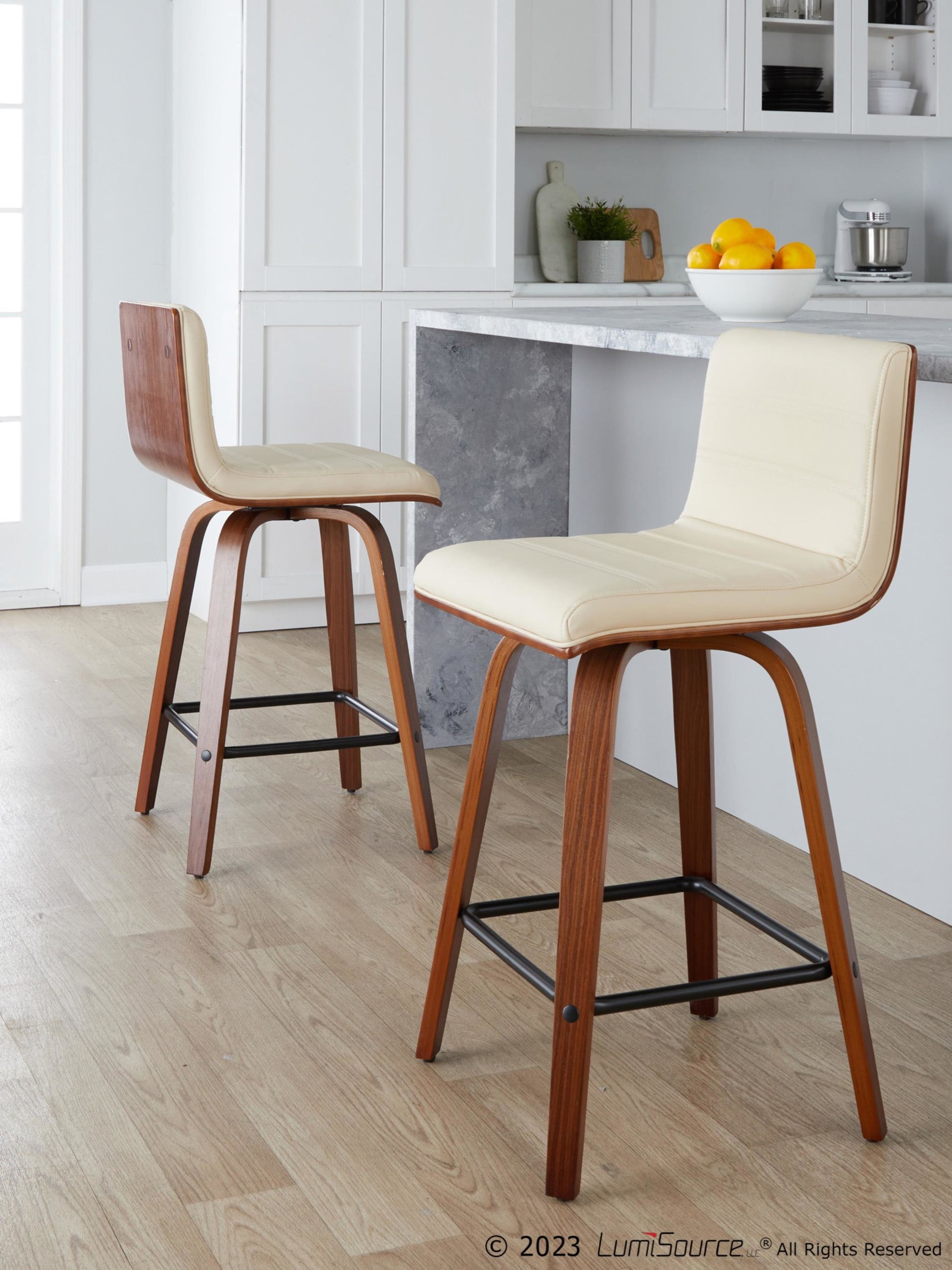 Vasari 30" Fixed-Height Barstool - Set of 2 By LumiSource - B30-VSRPU-GRTZX2 WLWLBK2 | Bar Stools | Modishstore - 14