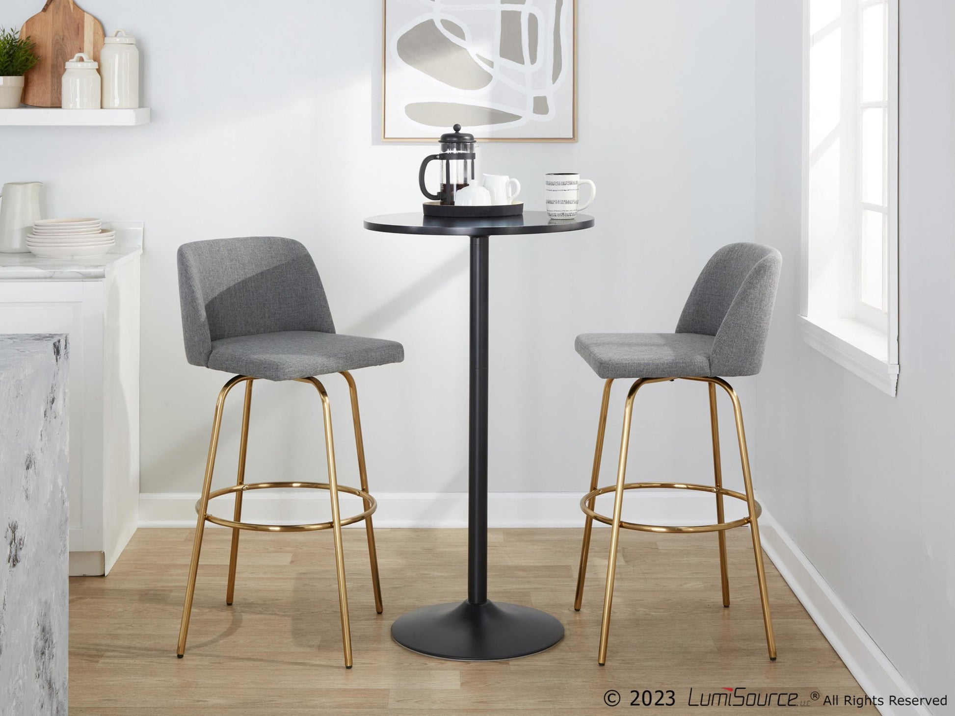 Toriano 30" Fixed-Height Barstool - Set of 2 By LumiSource - B30-TRNOFB-CLARZG2 AUBU2 | Bar Stools | Modishstore - 23