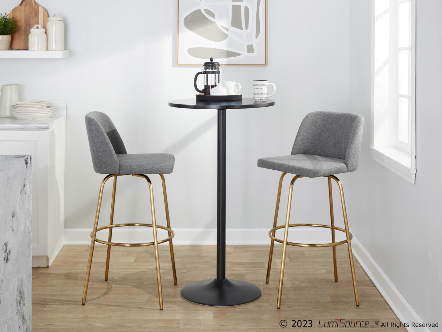 Toriano 30" Fixed-Height Barstool - Set of 2 By LumiSource - B30-TRNOFB-CLARZG2 AUBU2 | Bar Stools | Modishstore - 24