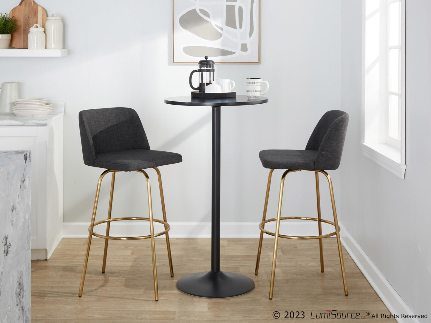 Toriano 30" Fixed-Height Barstool - Set of 2 By LumiSource - B30-TRNOFB-CLARZG2 AUBU2 | Bar Stools | Modishstore - 13