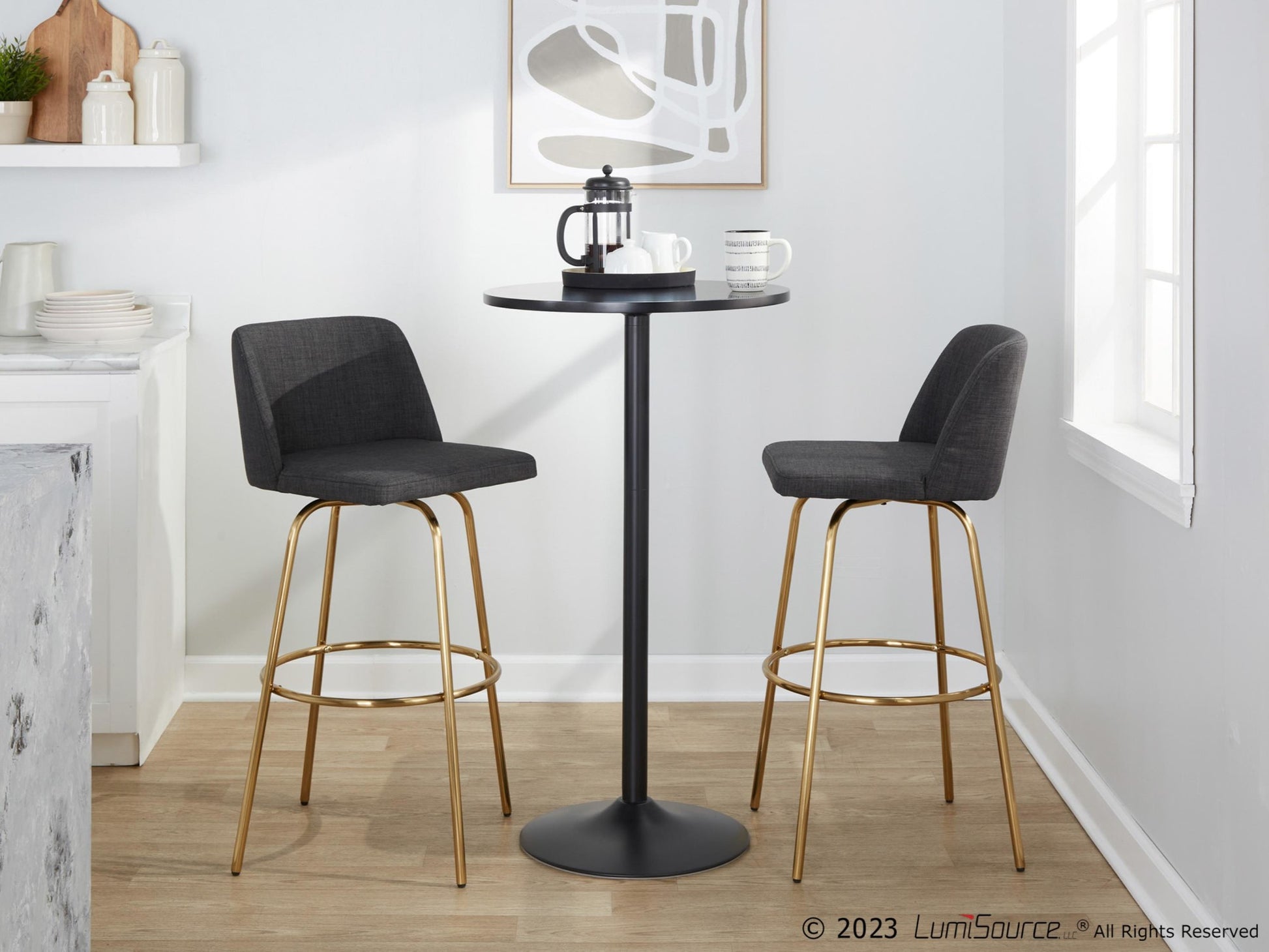 Toriano 30" Fixed-Height Barstool - Set of 2 By LumiSource - B30-TRNOFB-CLARZG2 AUBU2 | Bar Stools | Modishstore - 13