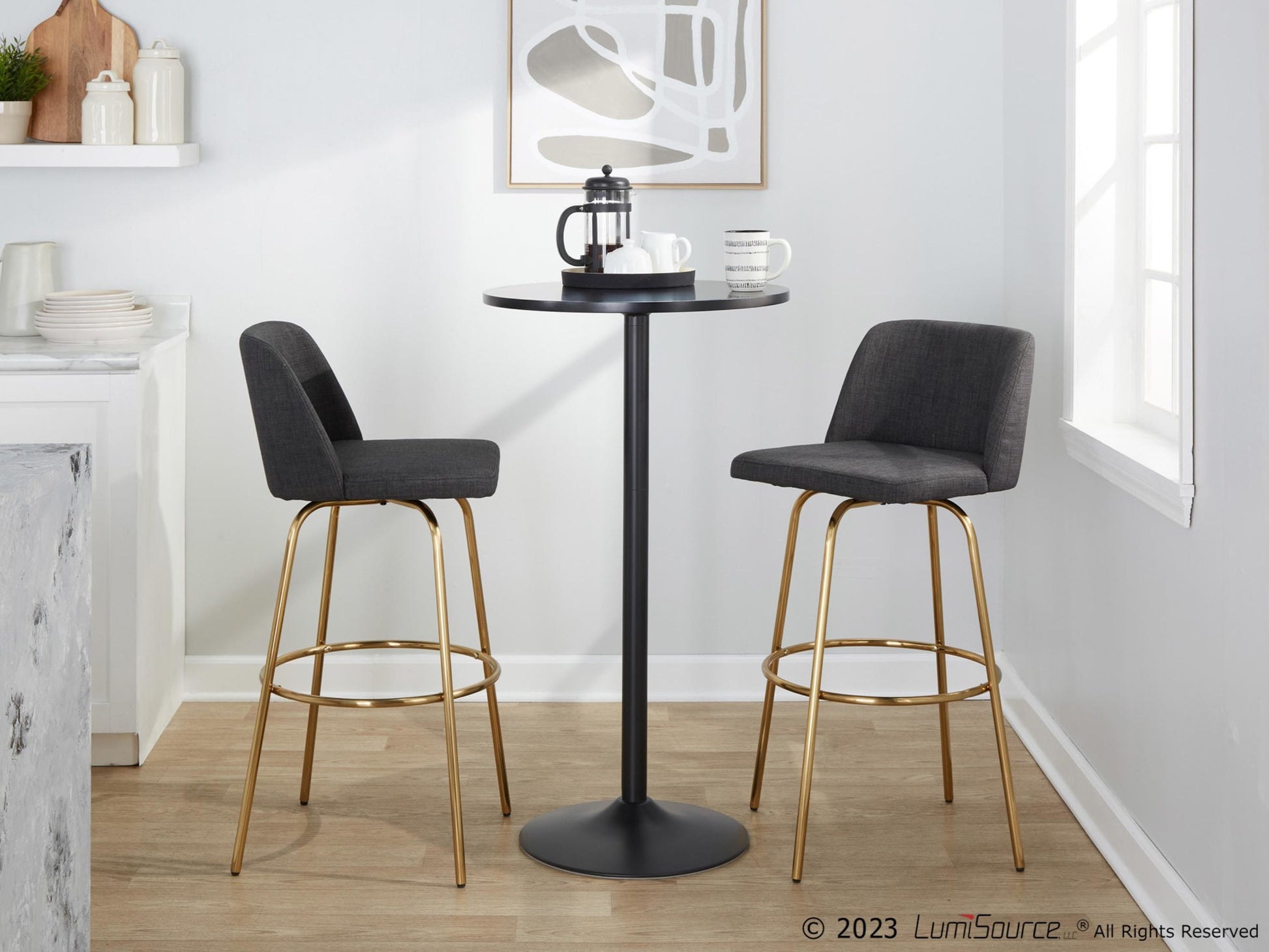 Toriano 30" Fixed-Height Barstool - Set of 2 By LumiSource - B30-TRNOFB-CLARZG2 AUBU2 | Bar Stools | Modishstore - 14