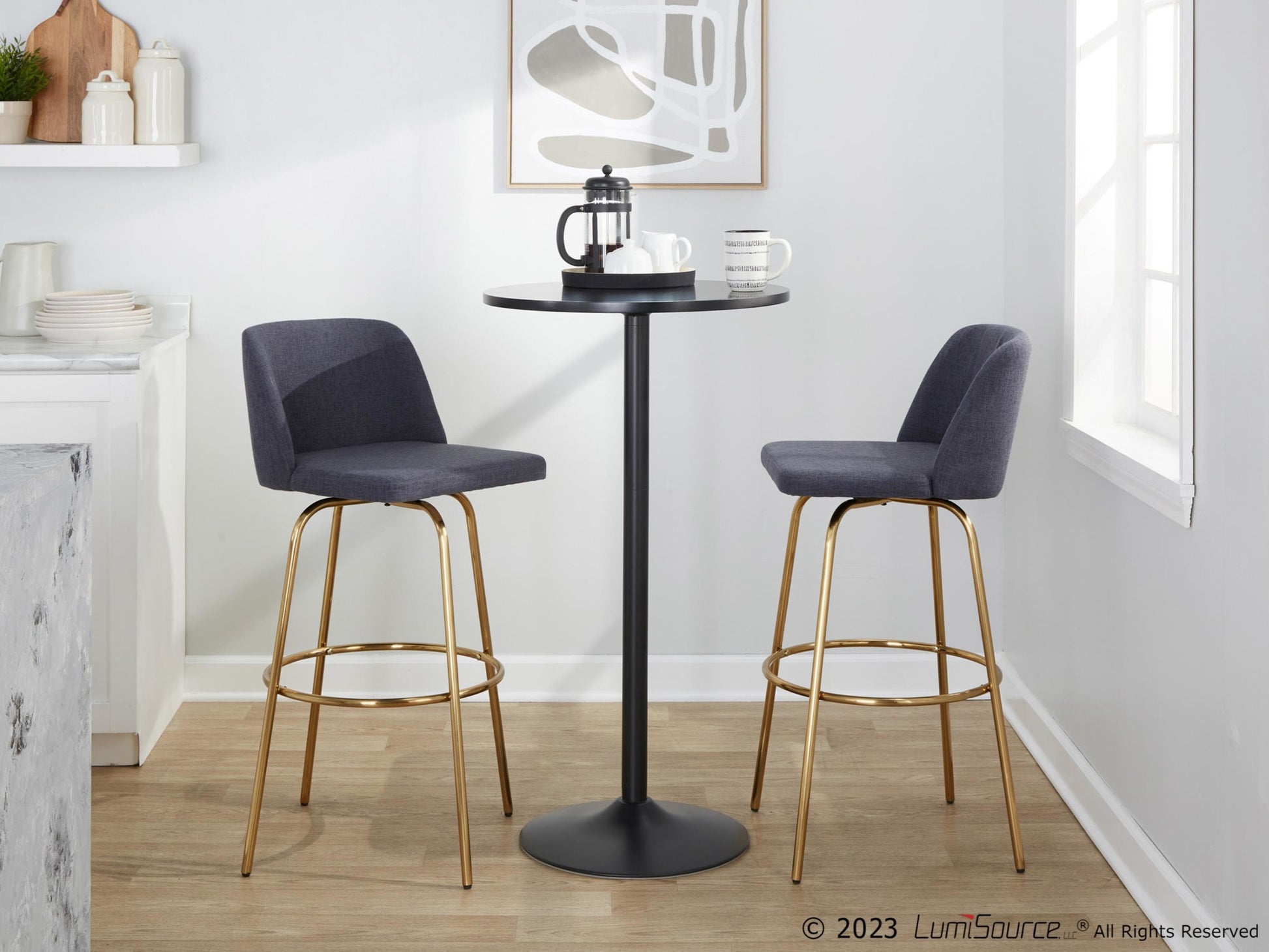 Toriano 30" Fixed-Height Barstool - Set of 2 By LumiSource - B30-TRNOFB-CLARZG2 AUBU2 | Bar Stools | Modishstore - 3