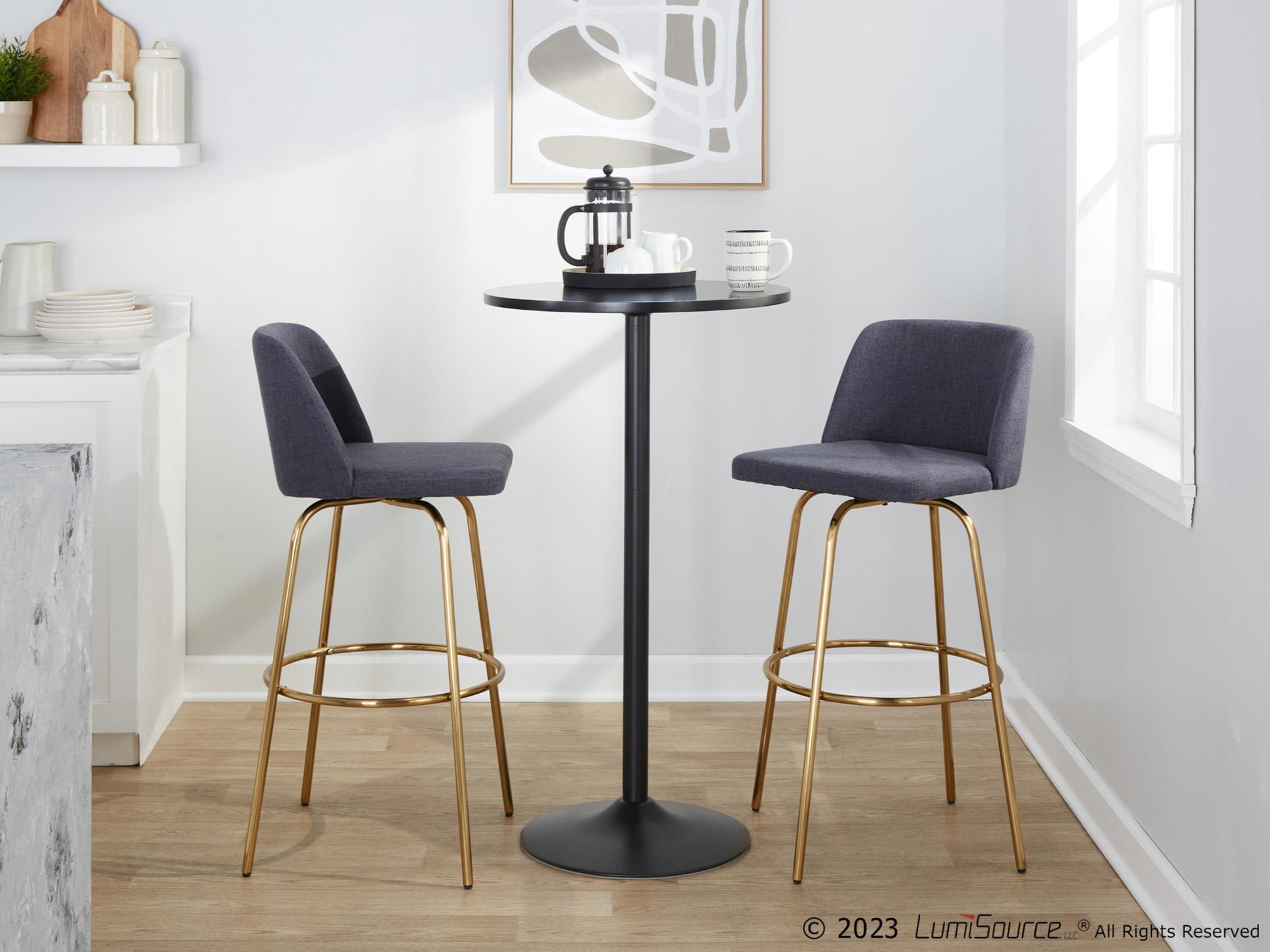 Toriano 30" Fixed-Height Barstool - Set of 2 By LumiSource - B30-TRNOFB-CLARZG2 AUBU2 | Bar Stools | Modishstore - 4