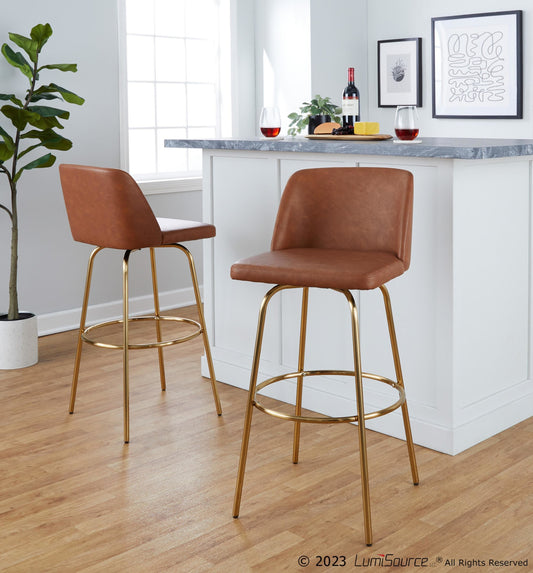 Toriano 30" Fixed-Height Barstool - Set of 2 By LumiSource - B30-TRNOPU-CLARZG2 AUCAM2 | Bar Stools | Modishstore