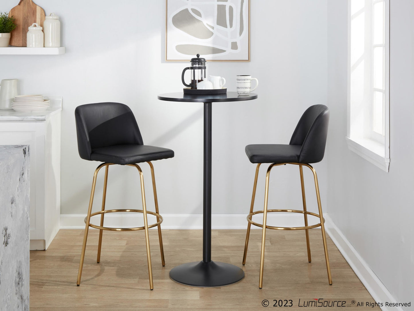 Toriano 30" Fixed-Height Barstool - Set of 2 By LumiSource - B30-TRNOFB-CLARZG2 AUBU2 | Bar Stools | Modishstore - 34