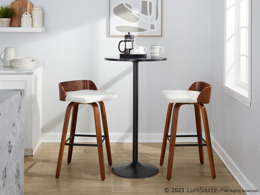 Maya 30" Fixed-Height Barstool - Set of 2 By LumiSource - B30-MAYAFB-GRTZX2 WLWLCHAR2 | Bar Stools | Modishstore