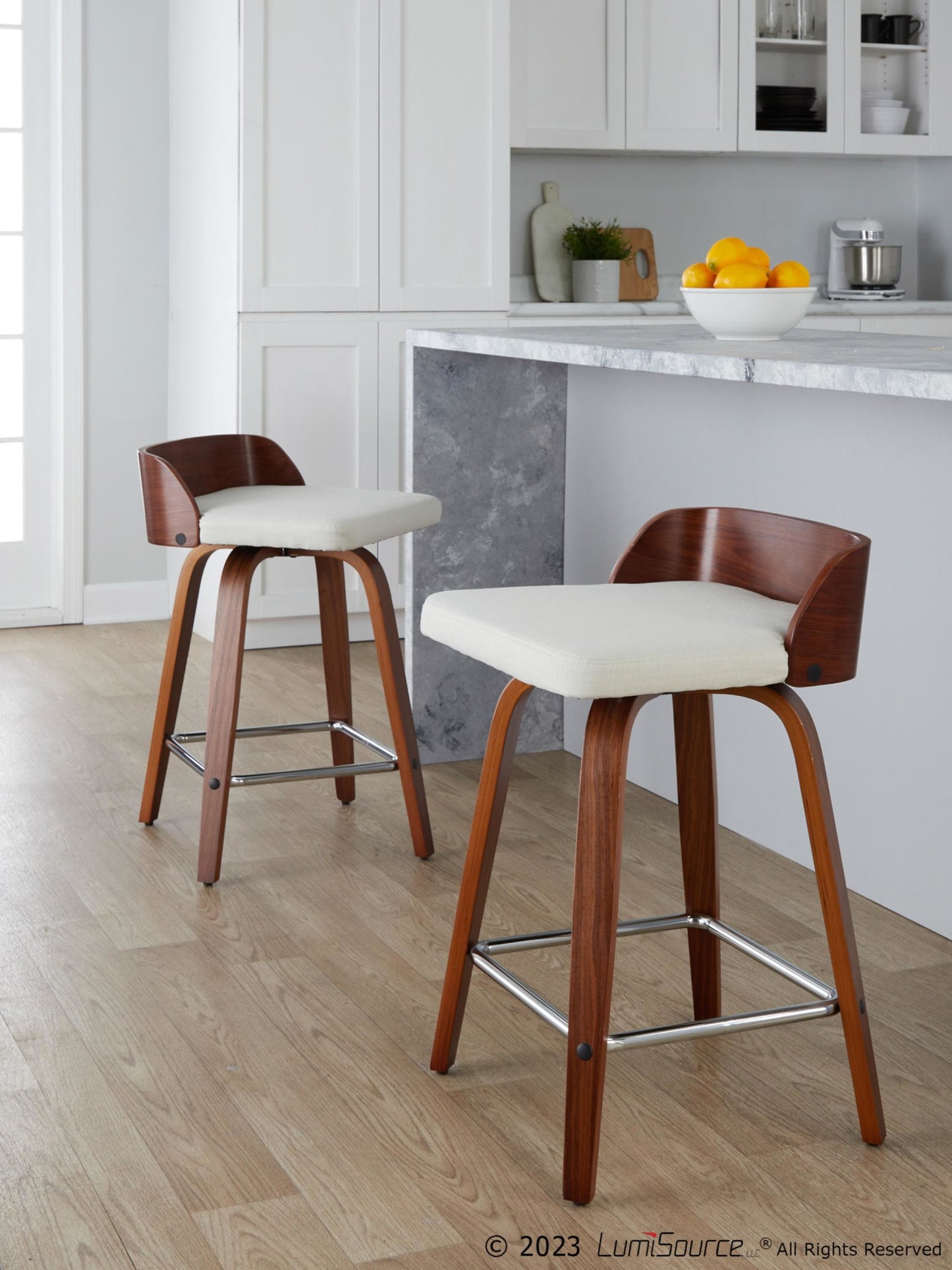 Maya 24" Fixed-Height Counter Stool - Set of 2 By LumiSource - B24-MAYAFB-GRTZS2 WLWLCHAR2 | Counter Stools | Modishstore - 12