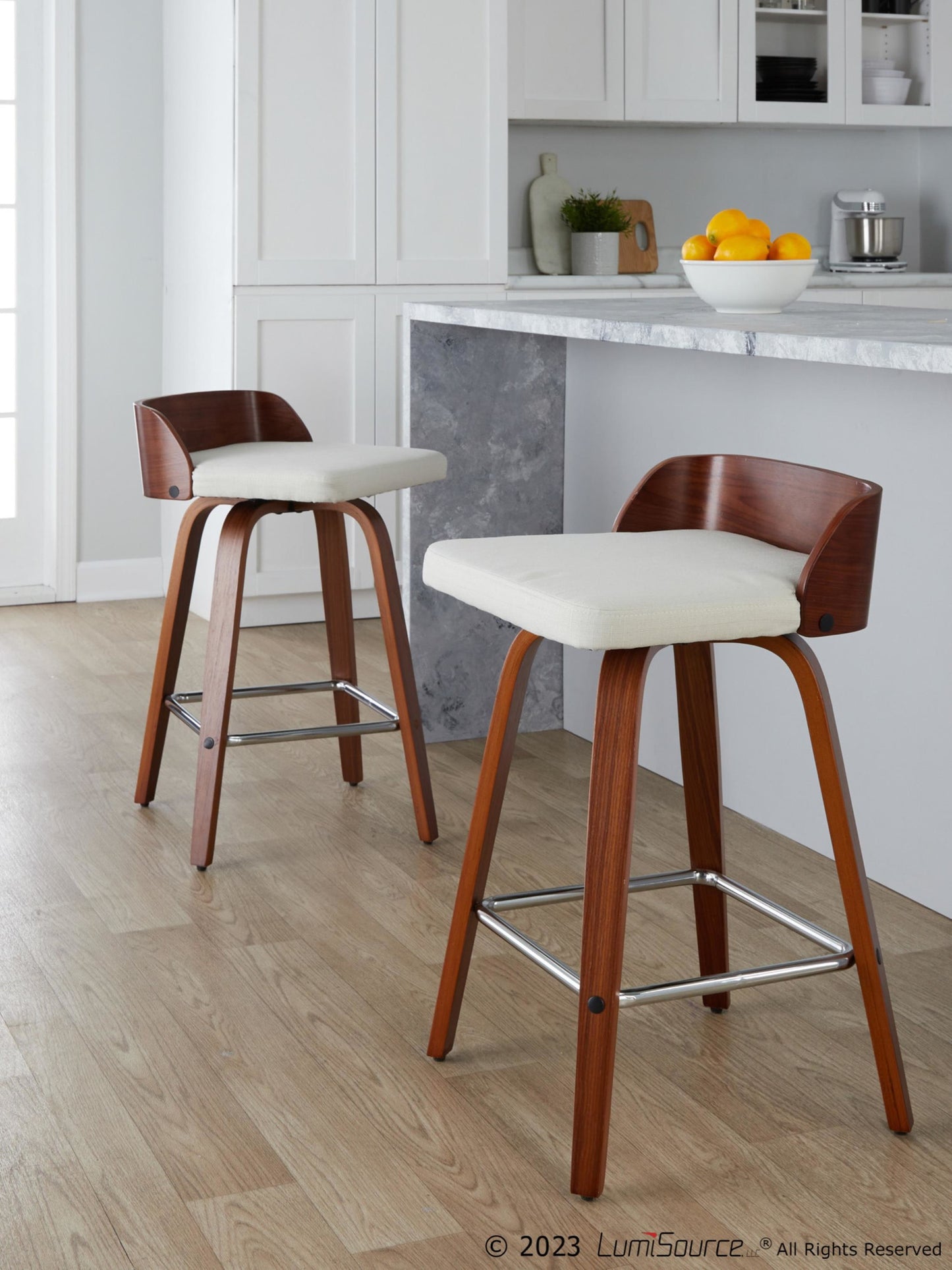 Maya 26" Fixed-Height Counter Stool - Set of 2 By LumiSource - B26-MAYAFB-GRTZS2 WLWLCHAR2 | Counter Stools | Modishstore - 13