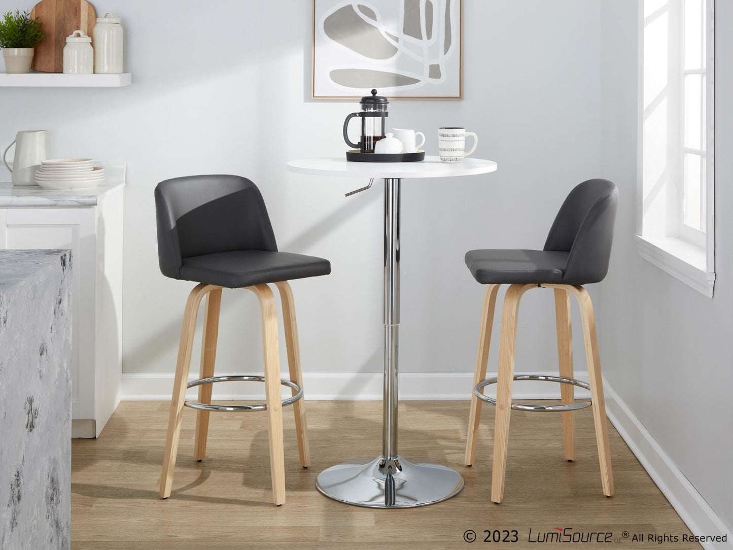 Toriano 30" Fixed-Height Barstool - Set of 2 By LumiSource - B30-TRNOPU-GRTZR2 NABK2 | Bar Stools | Modishstore - 23