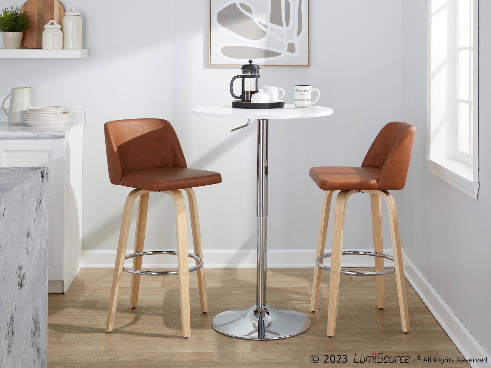 Toriano 30" Fixed-Height Barstool - Set of 2 By LumiSource - B30-TRNOPU-GRTZR2 NABK2 | Bar Stools | Modishstore - 13