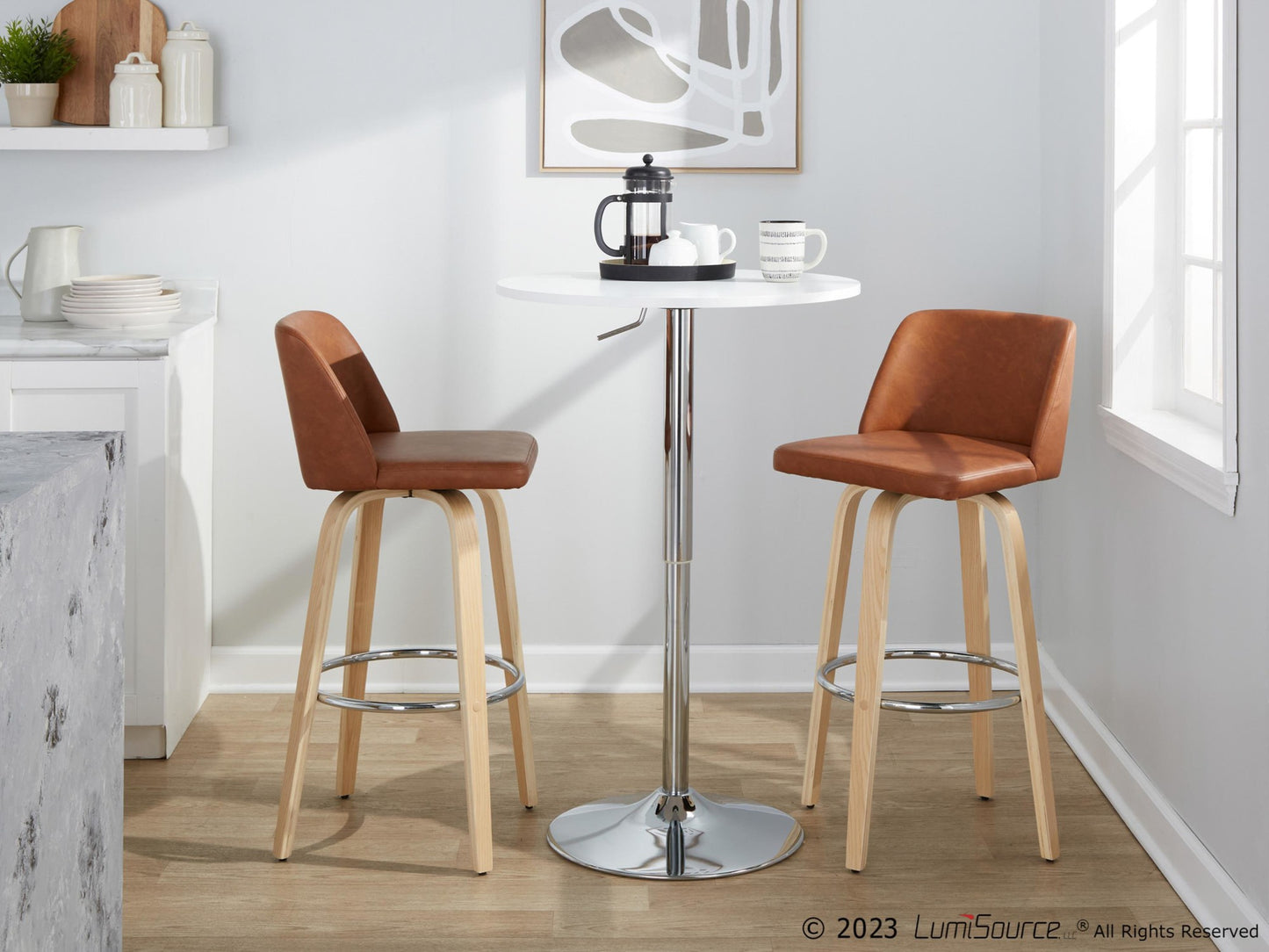 Toriano 30" Fixed-Height Barstool - Set of 2 By LumiSource - B30-TRNOPU-GRTZR2 NABK2 | Bar Stools | Modishstore - 14