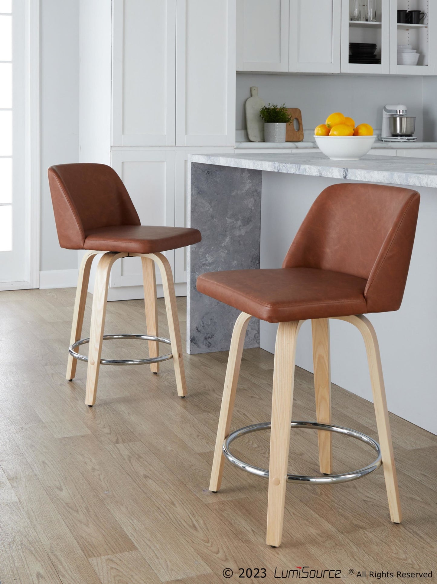 Toriano 24" Fixed-Height Counter Stool - Set of 2 By LumiSource - B24-TRNOPU-GRTZR2 NABK2 | Counter Stools | Modishstore - 12