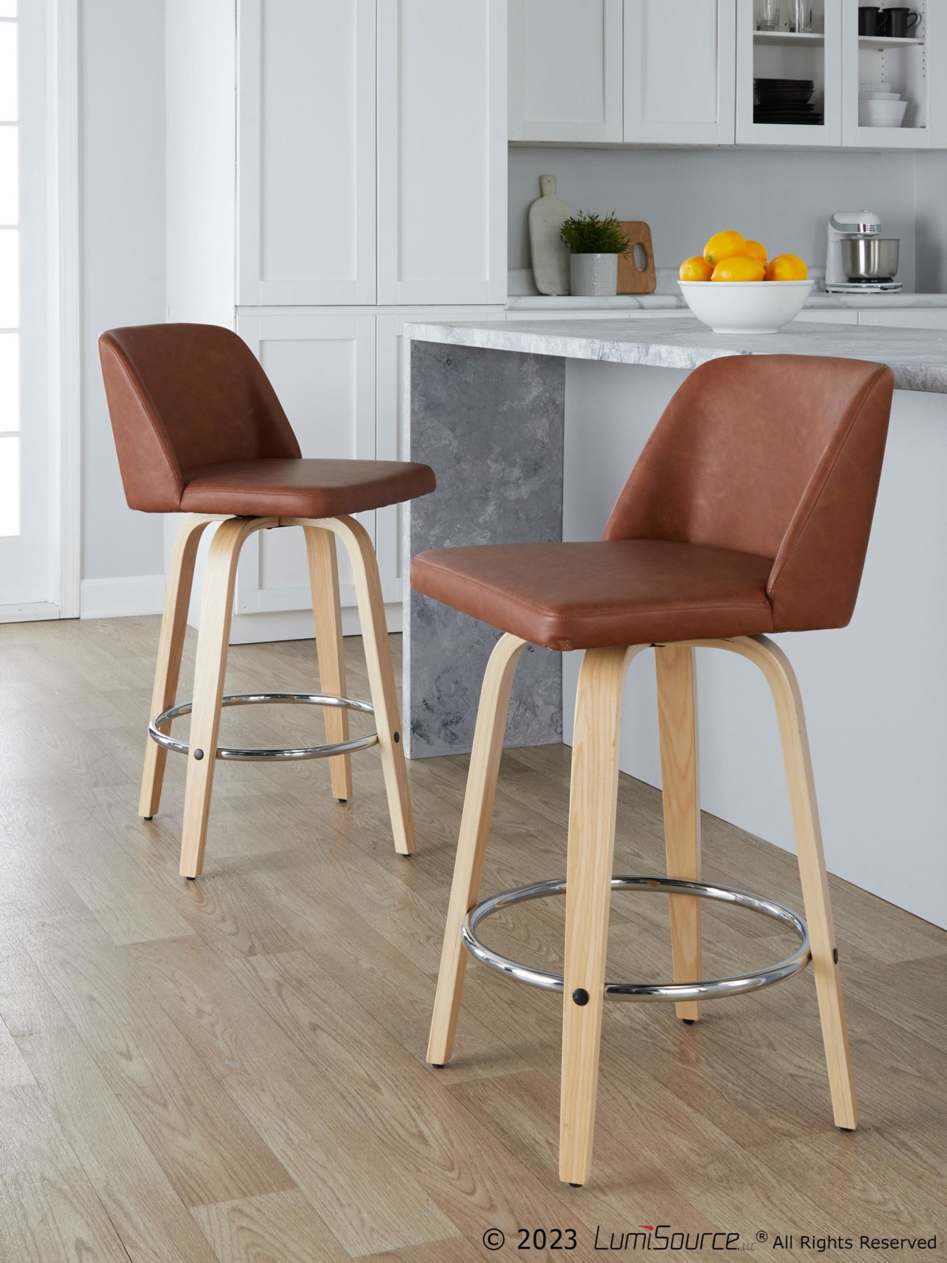 Toriano 26" Fixed-Height Counter Stool - Set of 2 By LumiSource - B26-TRNOPU-GRTZR2 NABK2 | Counter Stools | Modishstore - 11