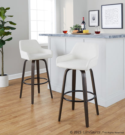 Daniella 30" Fixed-Height Barstool - Set of 2 By LumiSource - B30-DNLAFB-GRTZQ2 BNCR2 | Bar Stools | Modishstore