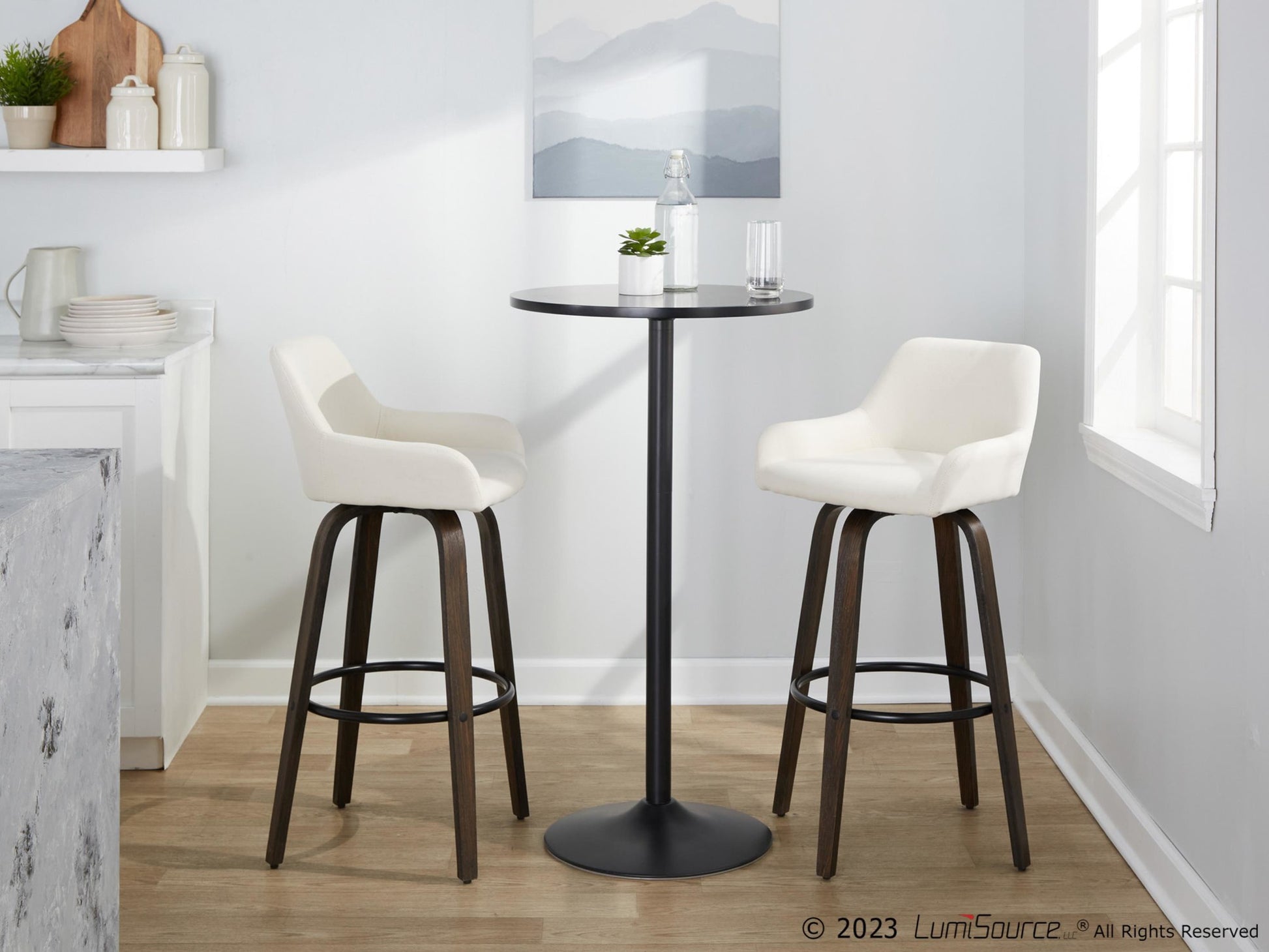 Daniella 30" Fixed-Height Barstool - Set of 2 By LumiSource - B30-DNLAFB-GRTZQ2 BNCR2 | Bar Stools | Modishstore - 3