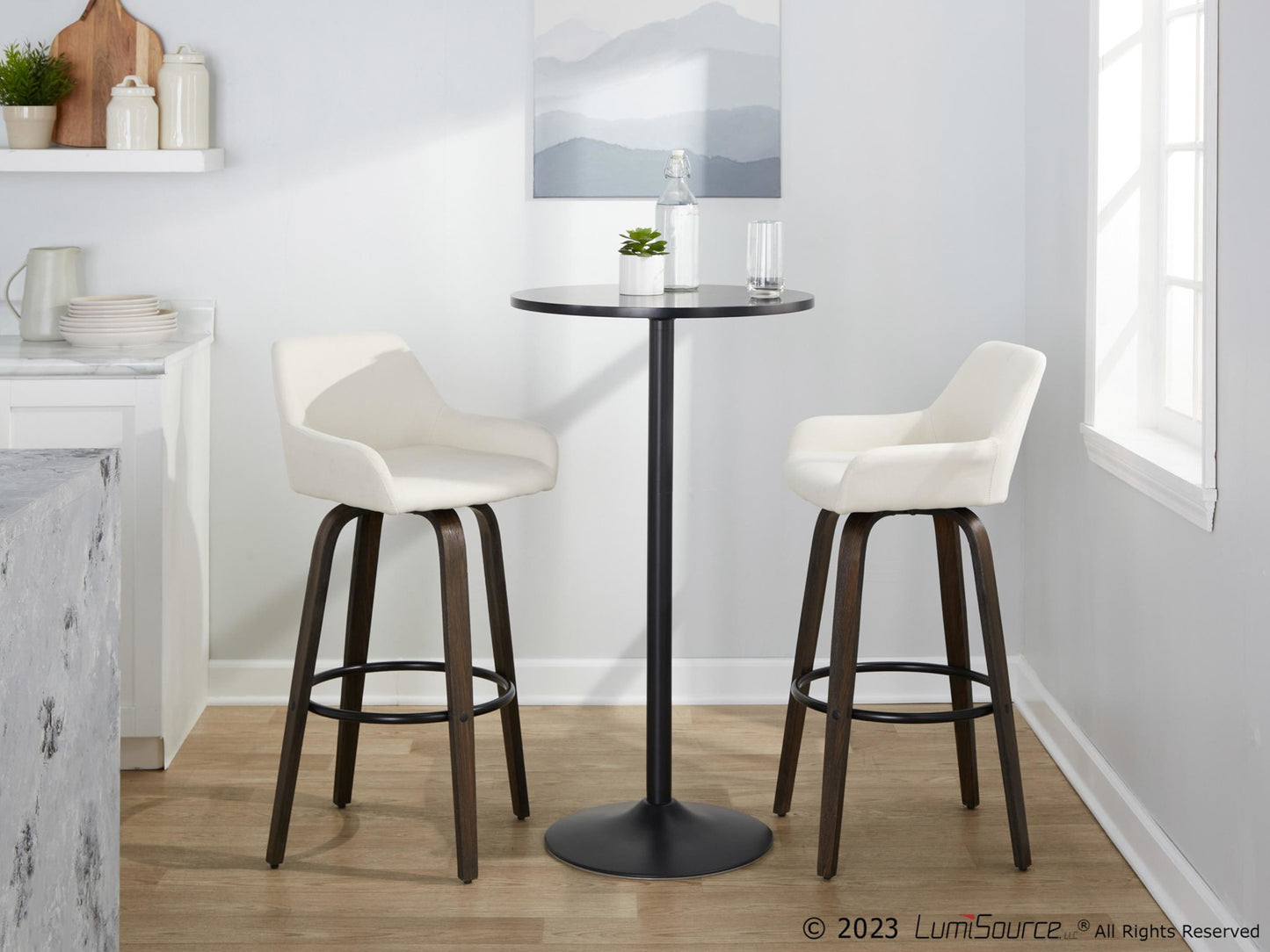 Daniella 30" Fixed-Height Barstool - Set of 2 By LumiSource - B30-DNLAFB-GRTZQ2 BNCR2 | Bar Stools | Modishstore - 4