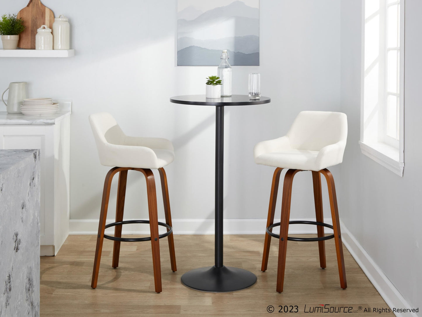 Daniella 30" Fixed-Height Barstool - Set of 2 By LumiSource - B30-DNLAFB-GRTZQ2 BNCR2 | Bar Stools | Modishstore - 13