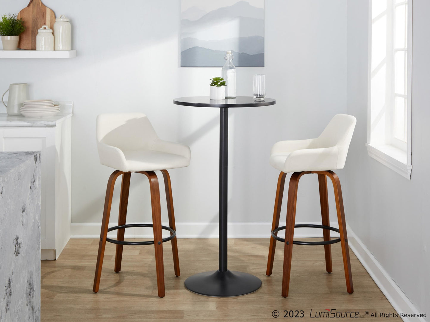 Daniella 30" Fixed-Height Barstool - Set of 2 By LumiSource - B30-DNLAFB-GRTZQ2 BNCR2 | Bar Stools | Modishstore - 14